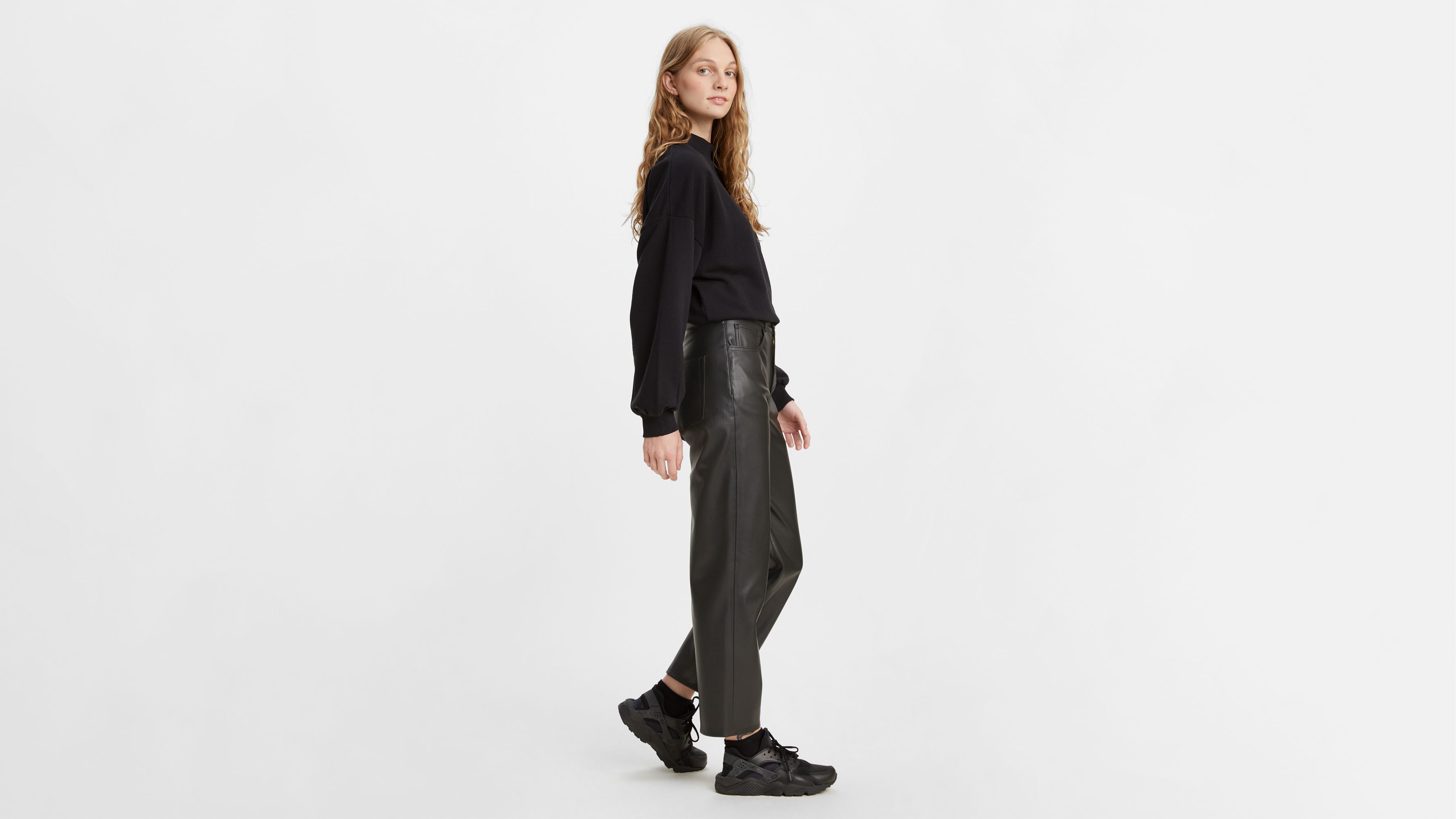 Faux Leather Ribcage Straight Pants - Black | Levi's® US