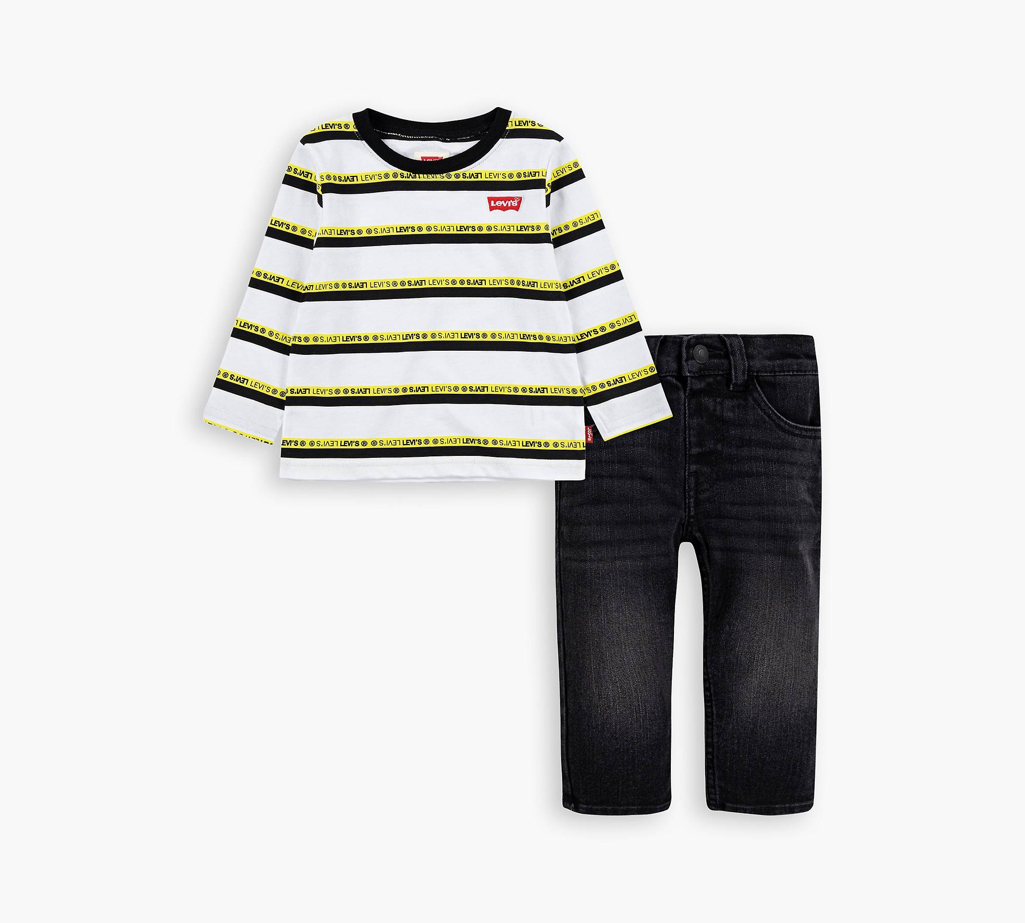 Baby 12M-24M Striped Top with Jeans Set 1