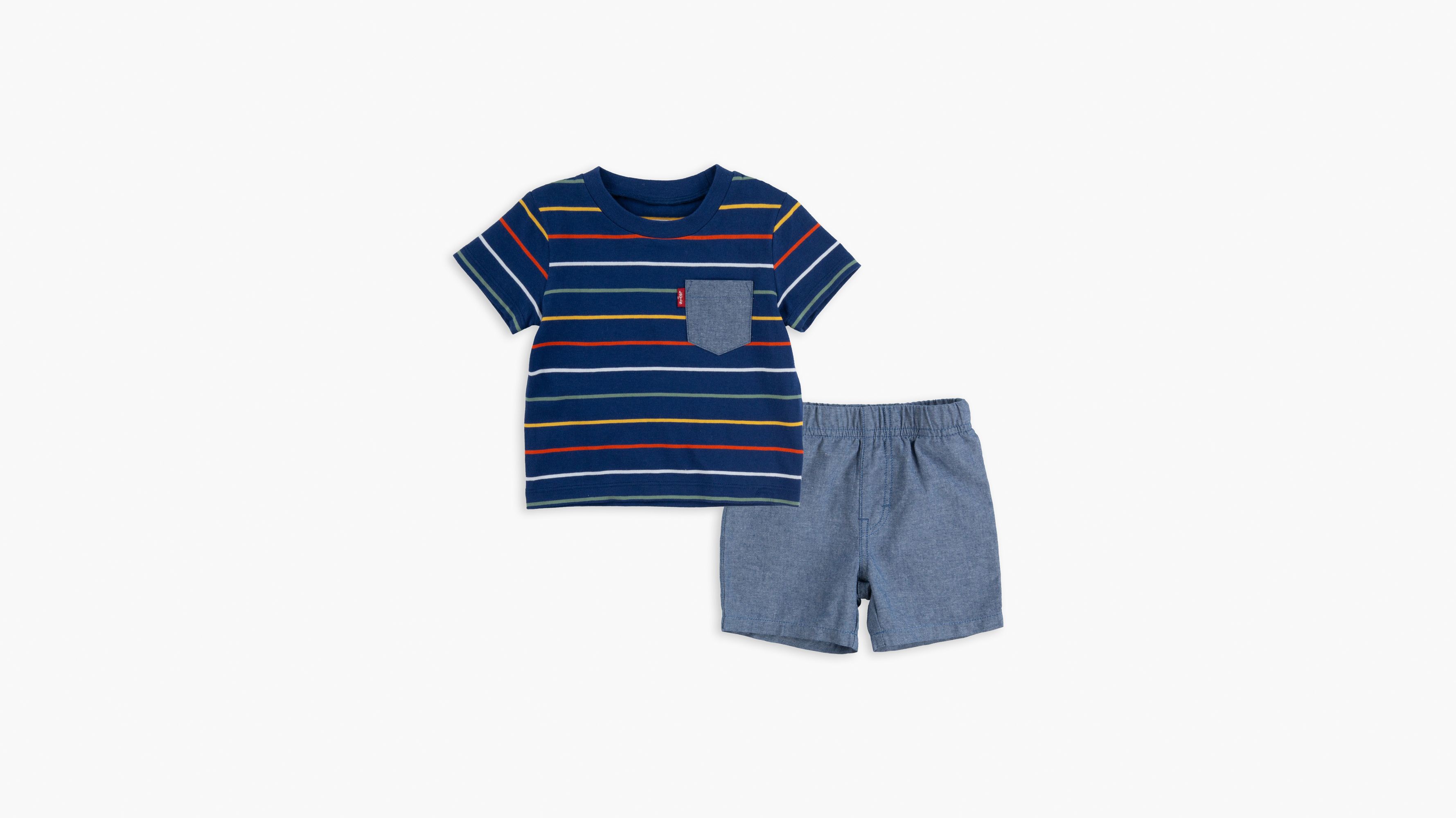 Baby Boys 1224m Tee Shirt And Shorts Set Blue Levi's® US