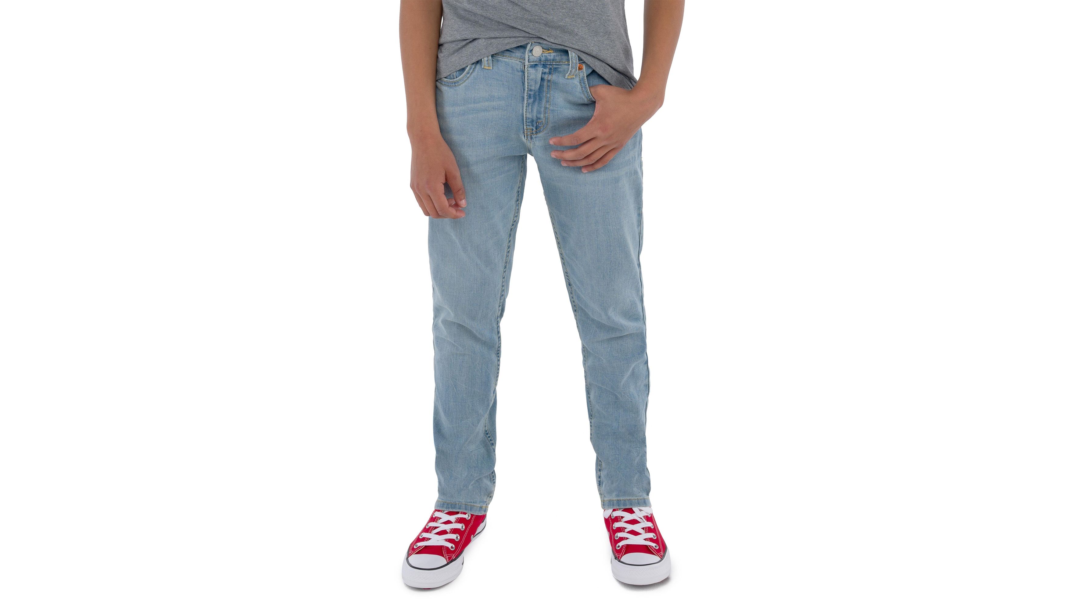 tapered light wash jeans