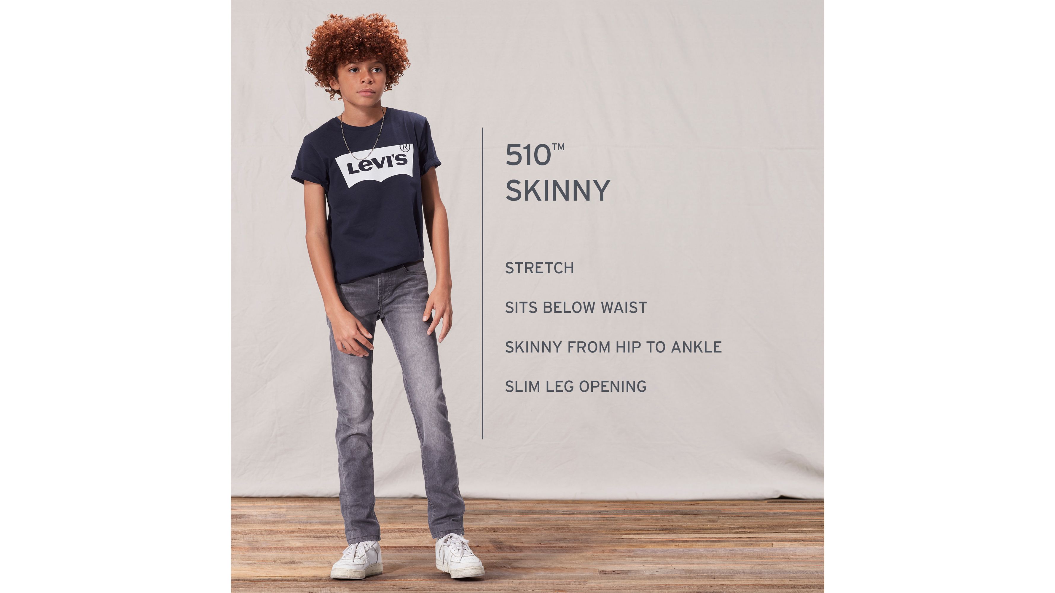 510™ Skinny Fit Patched Big Boys Jeans 820 Light Wash Levi's® US