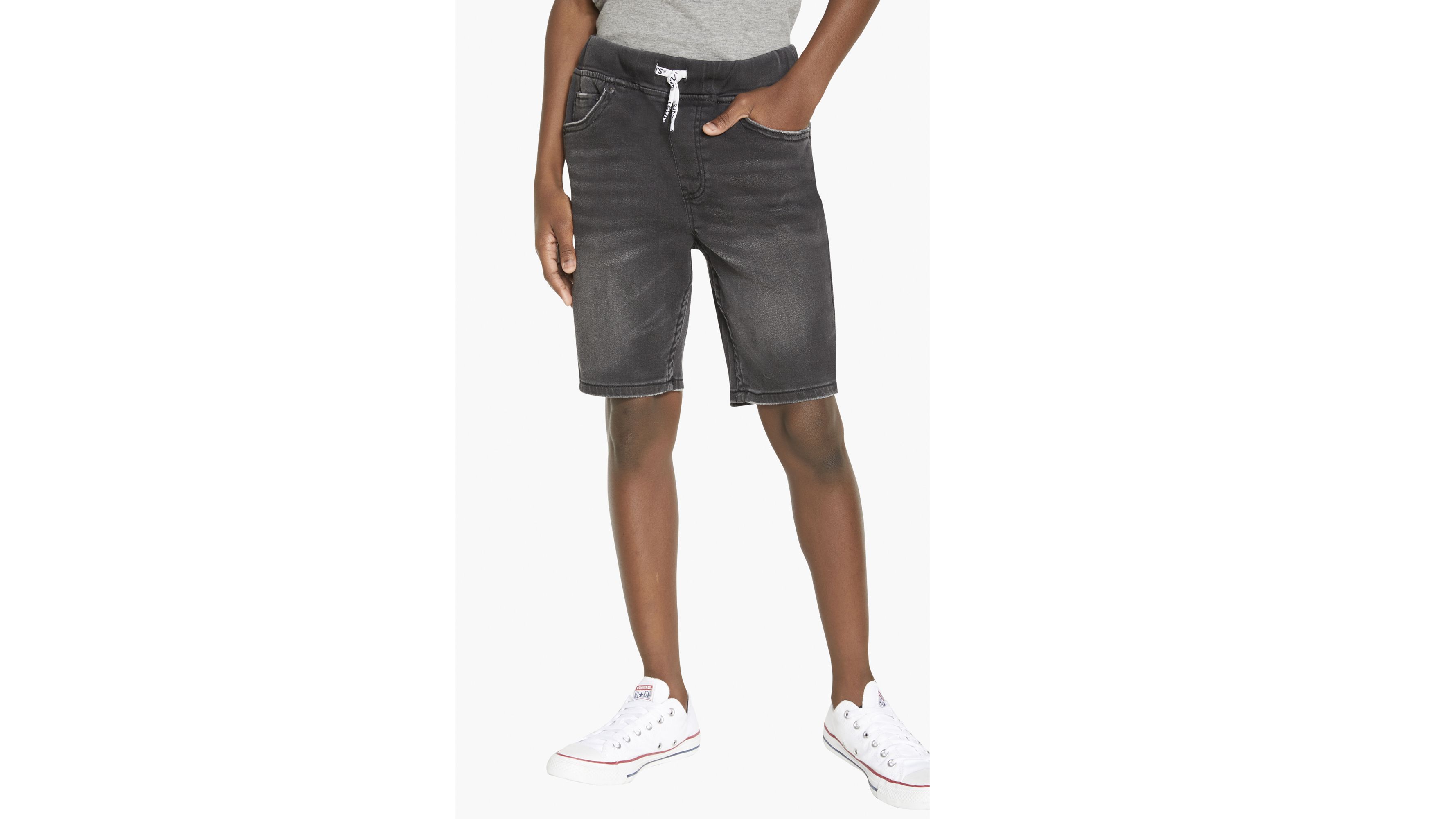 Skinny Fit Pull On Shorts Big Boys S-XL 1