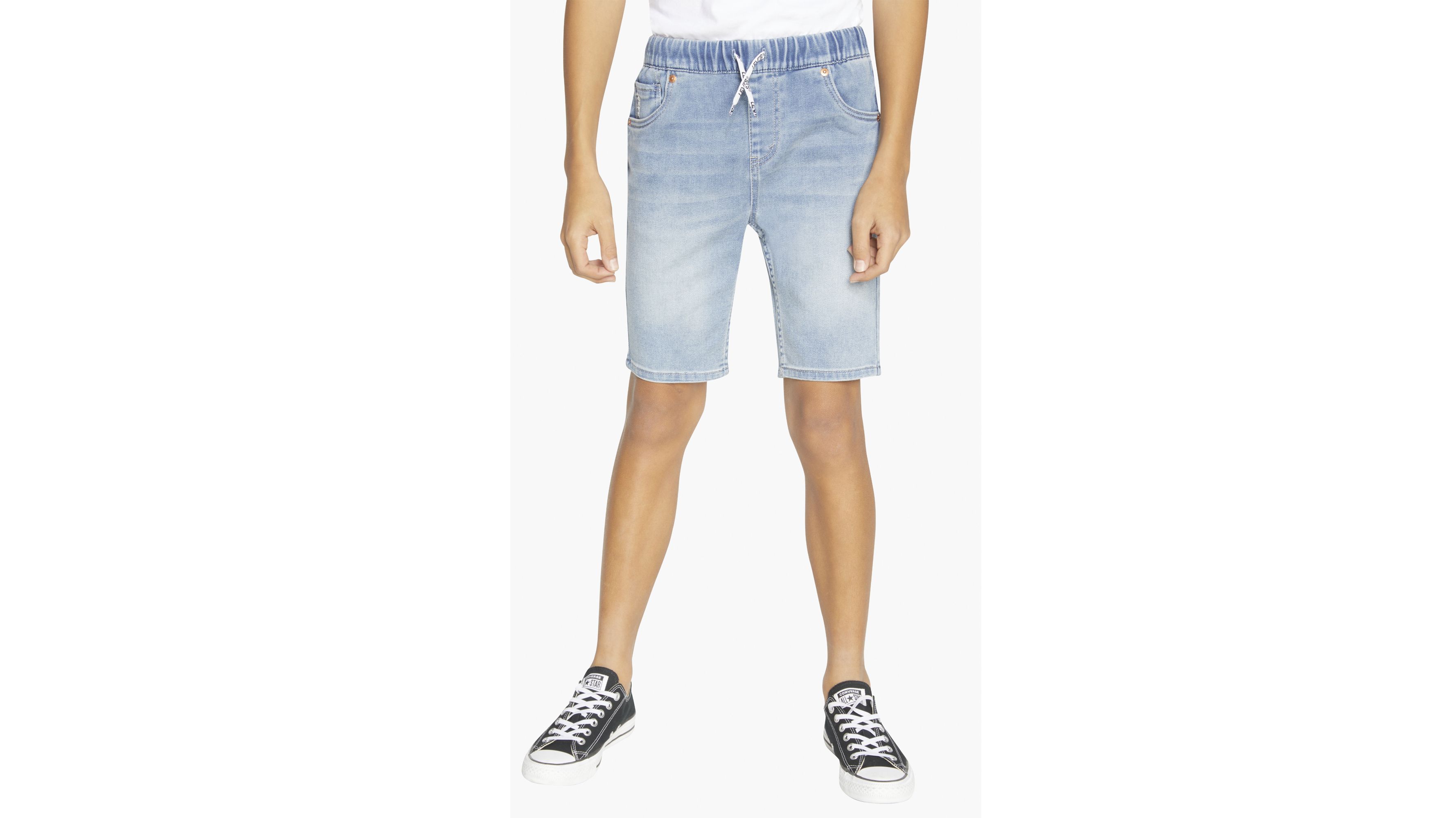 Skinny Fit Pull On Shorts Big Boys S-XL 1