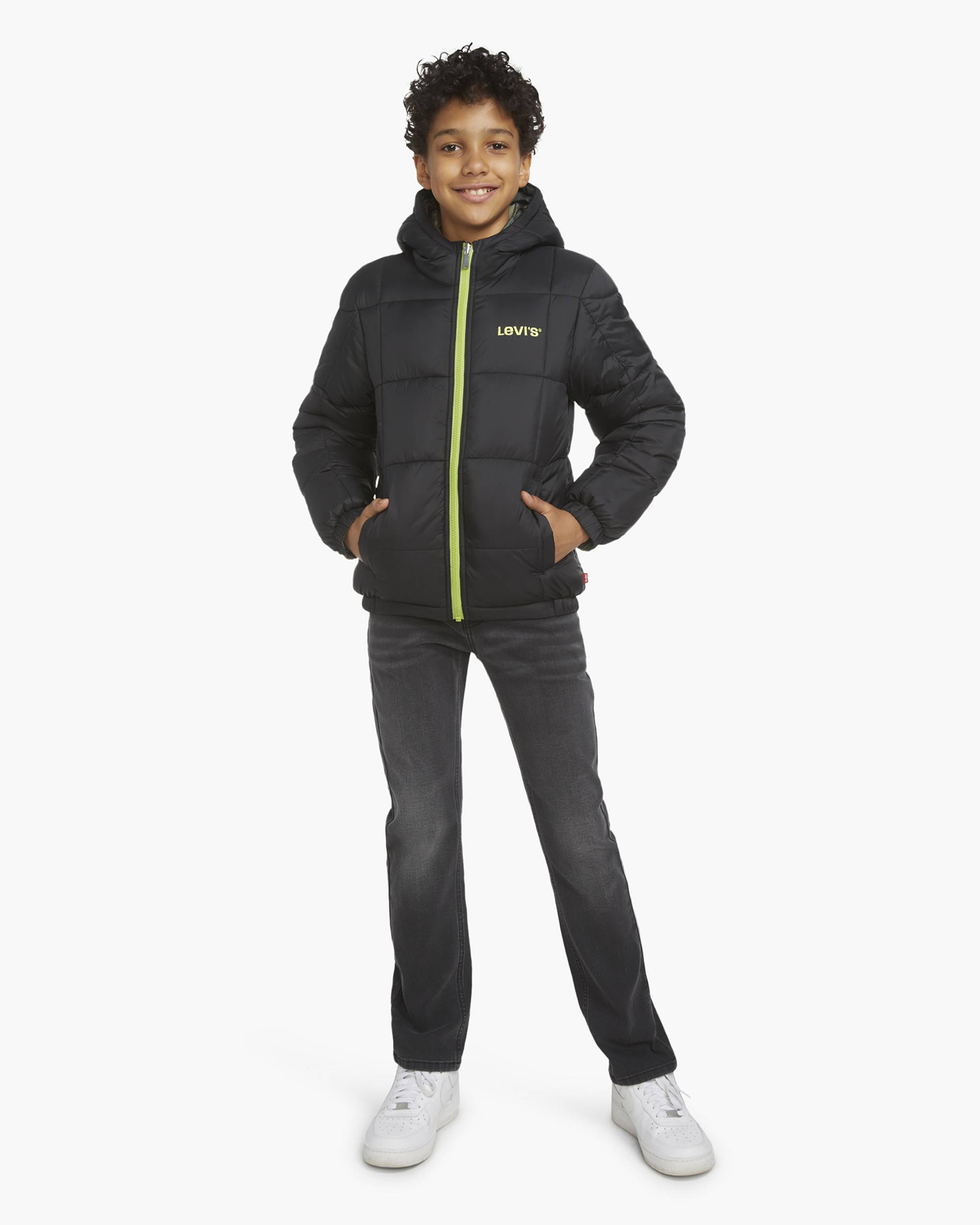 Reversible Puffer Jacket Big Boys 8-20 - Black | Levi's® US Reversible Puffer Jacket Big Boys 8-20 - Black | Levi's® US