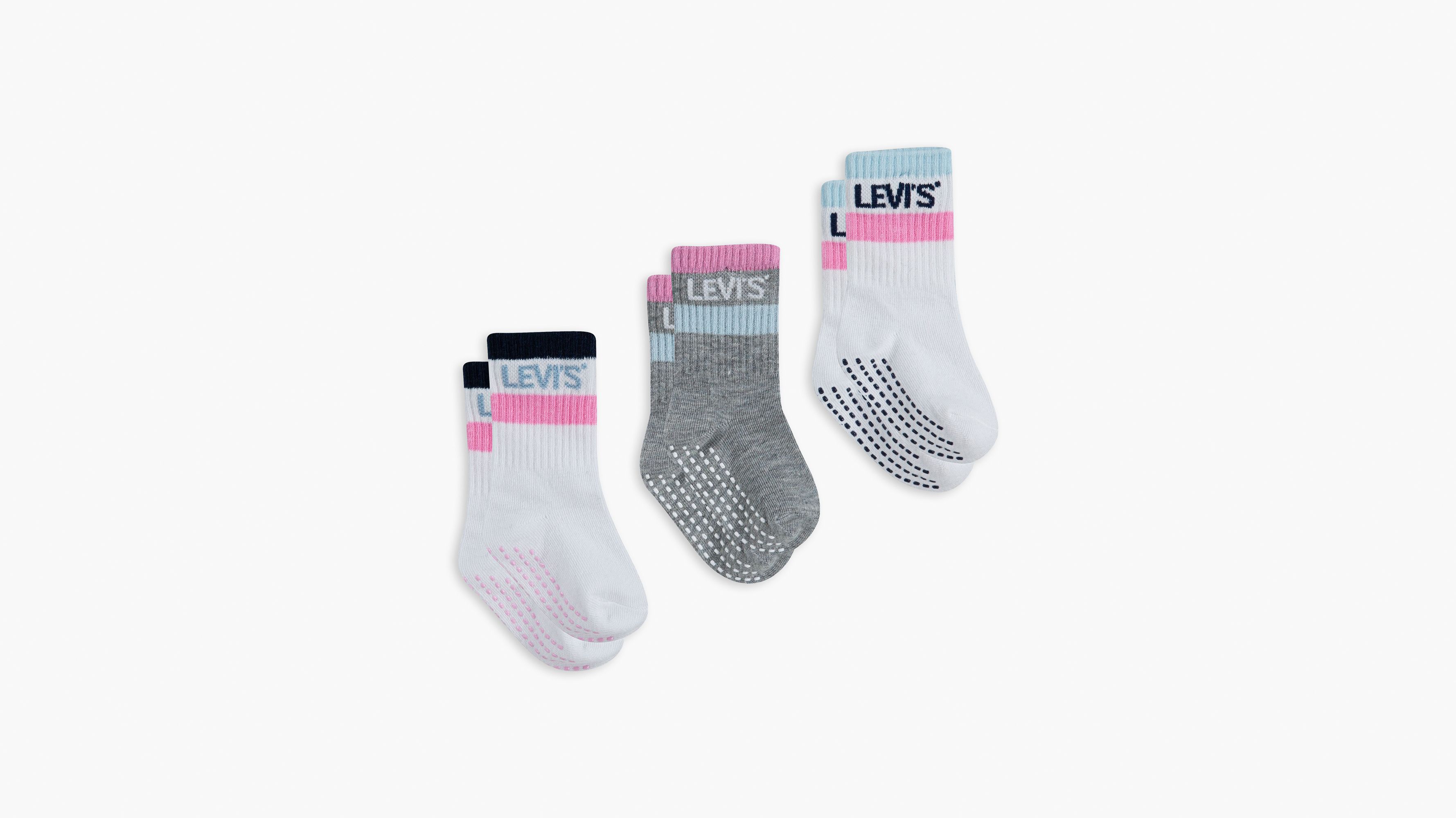 Baby 3 Pack Gripper Socks Grey Levi's® US