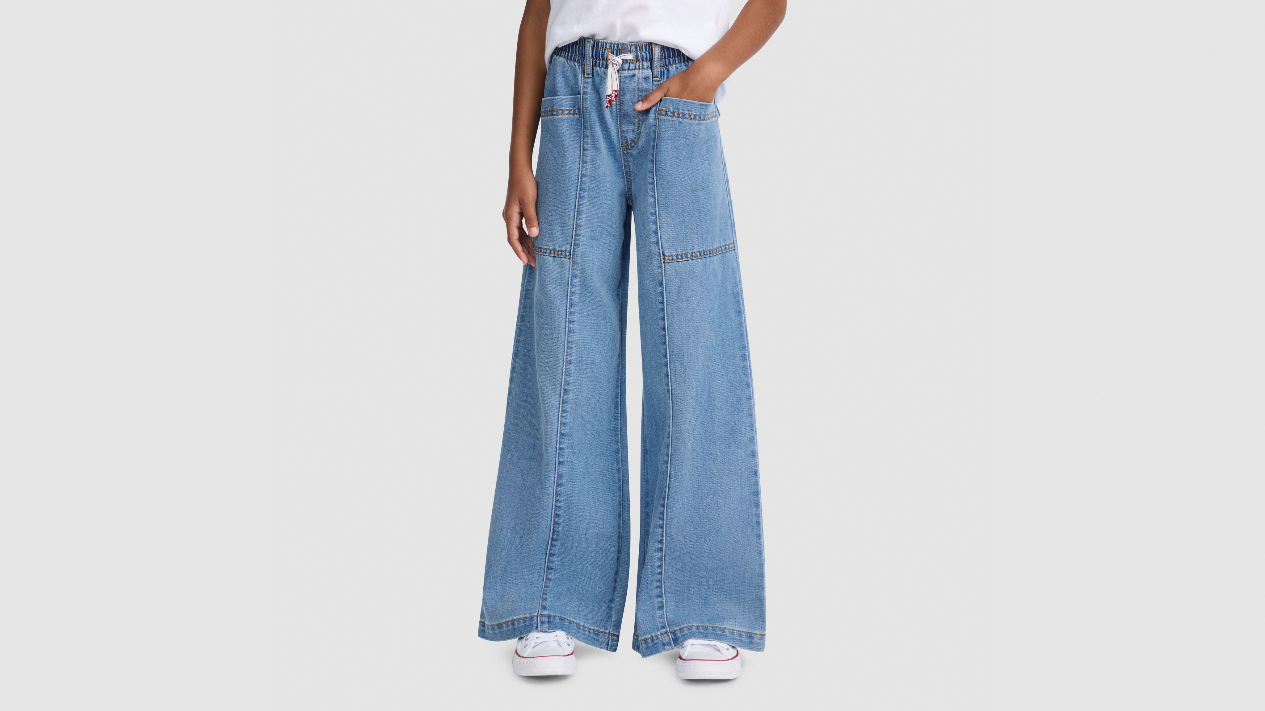 Pull-on '94 Baggy Wide Leg Big Girls S-xl - Medium Wash