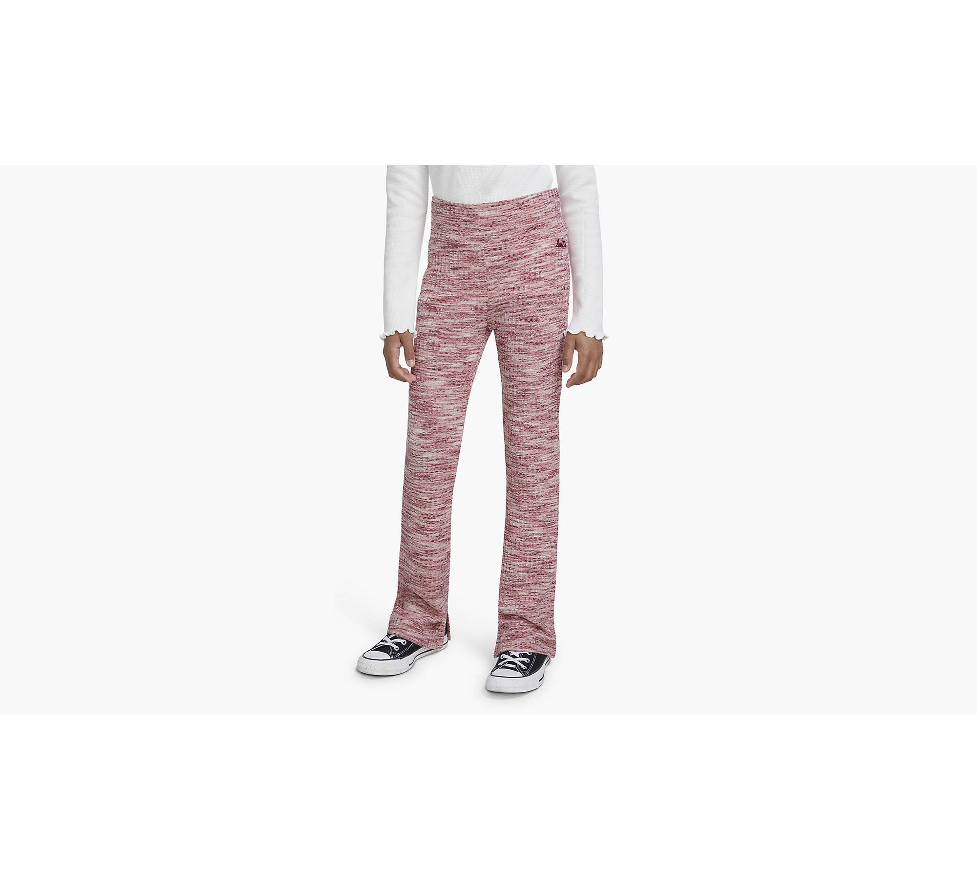 Space Dye Flare Pants Big Girls 7-16 - Pink