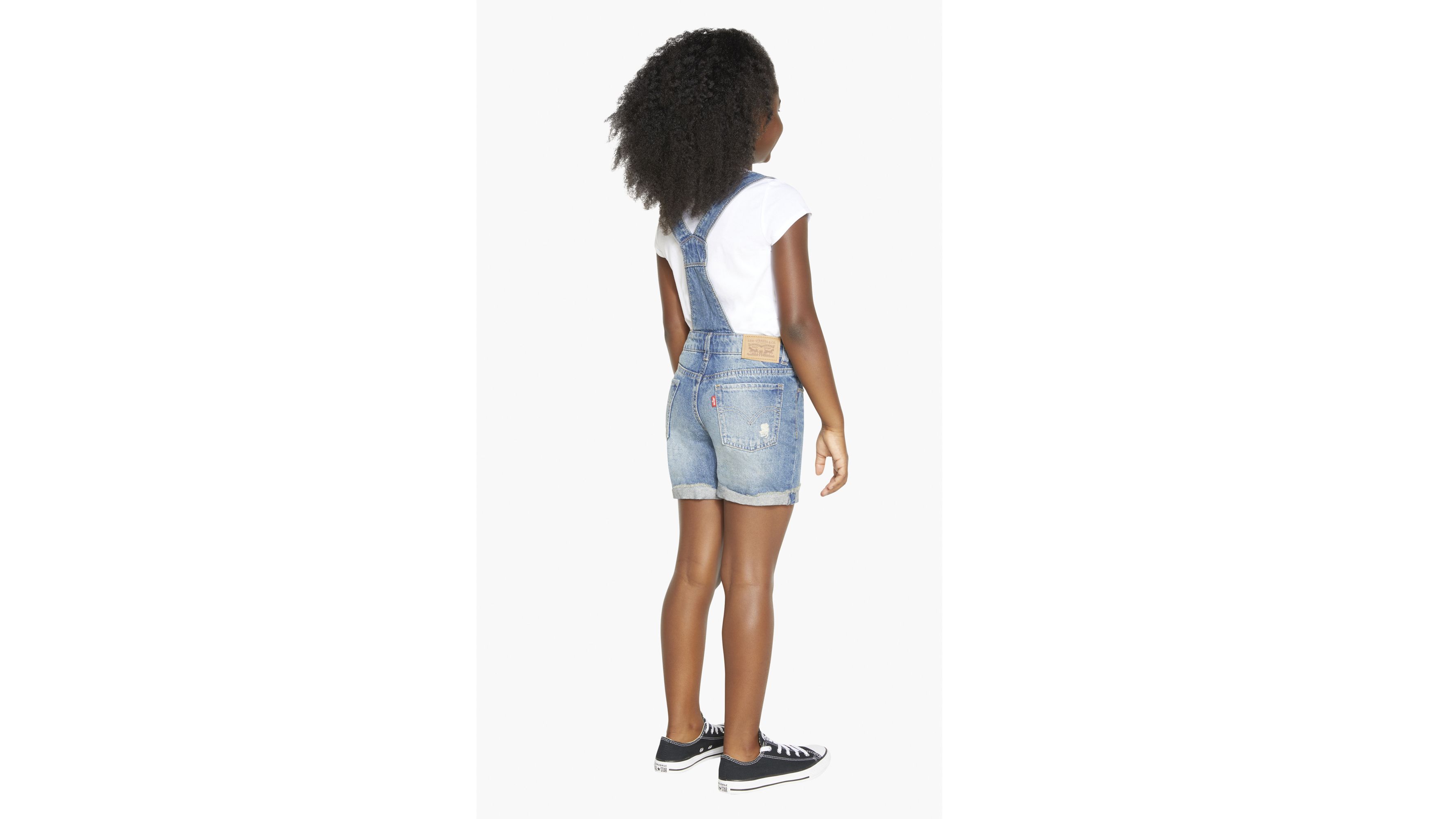 Levi's Denim Shortalls Little Girls 4-6x 6 In Vintage Waters