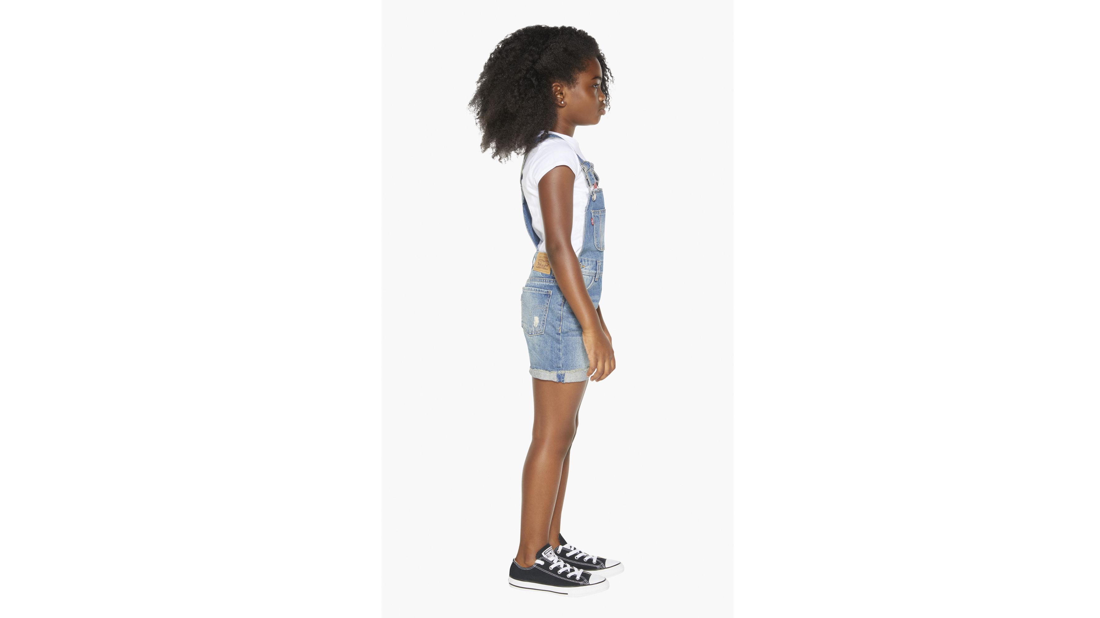 Levi's Denim Shortalls Little Girls 4-6x 6 In Vintage Waters