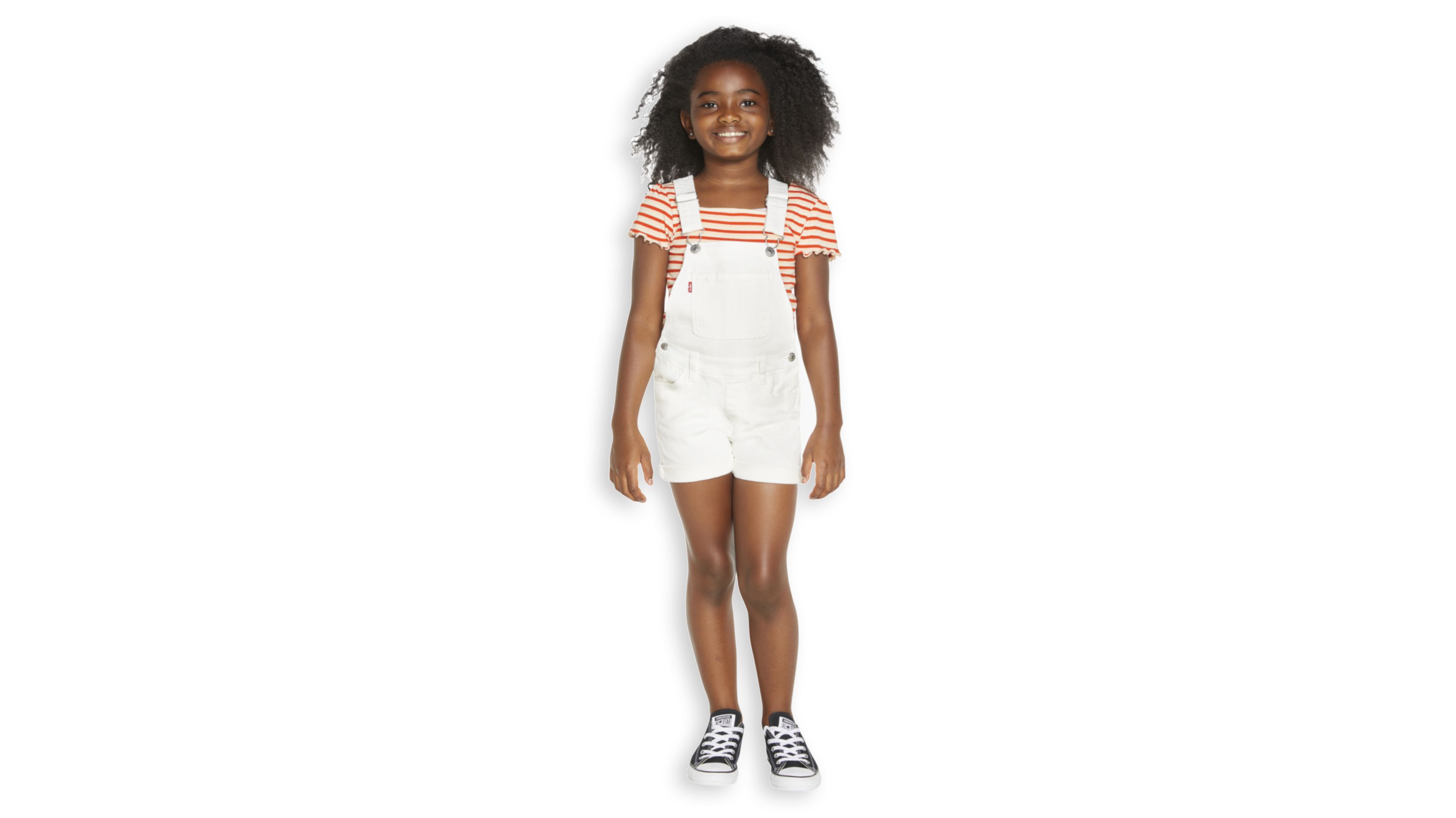 Levi's Denim Shortalls Little Girls 4-6x 4 In White