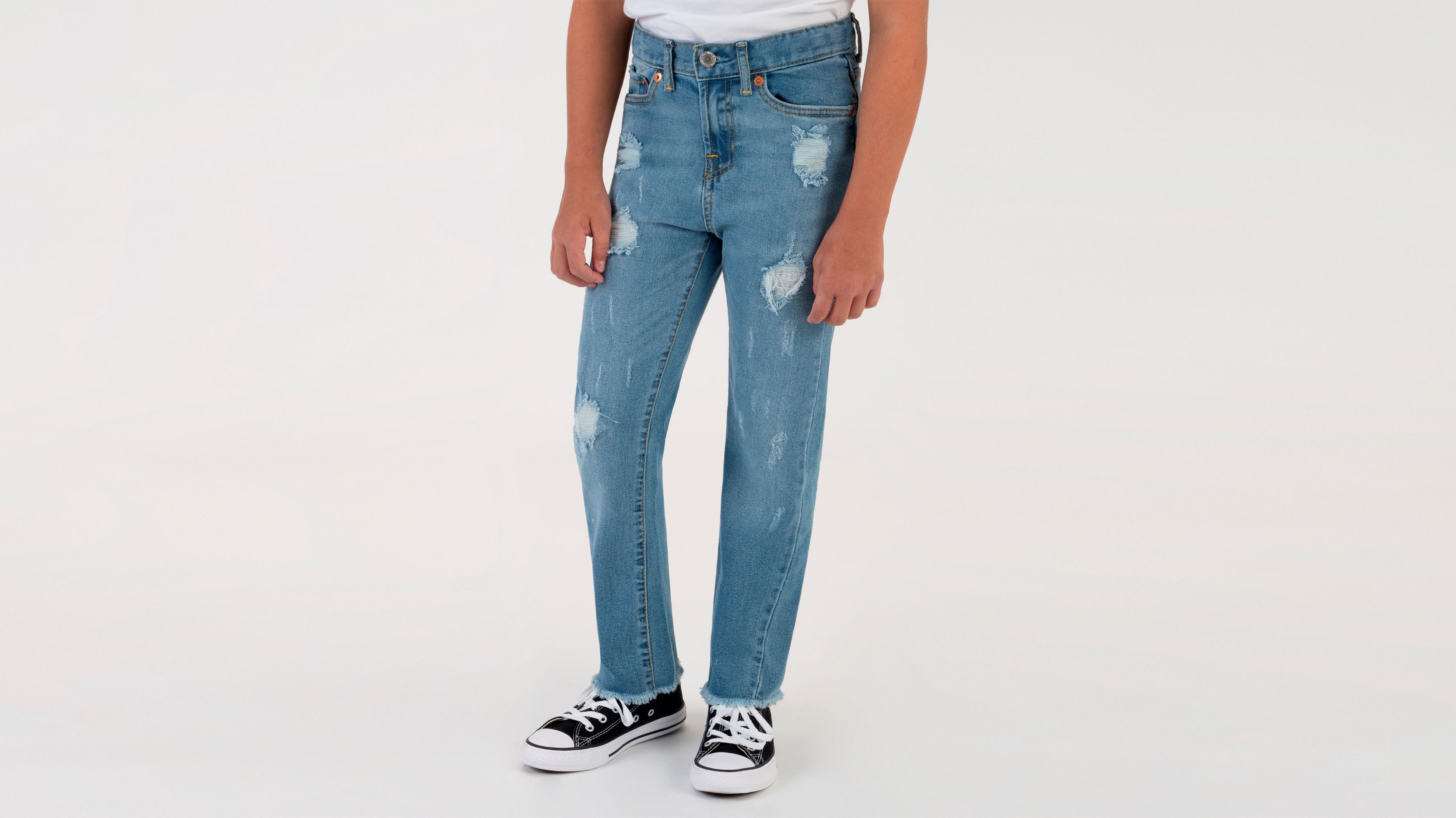 High Rise Ankle Straight Big Girls Jeans 7-16 - Medium Wash - Levi's