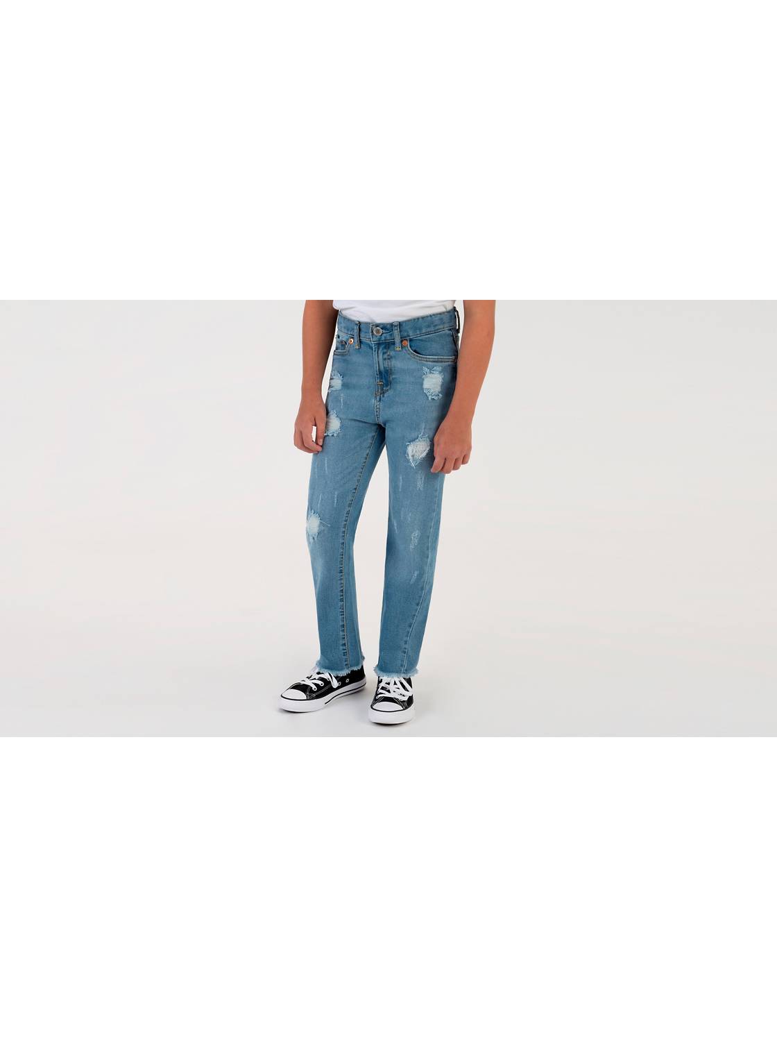 High Rise Ankle Straight Big Girls Jeans 7-16 1