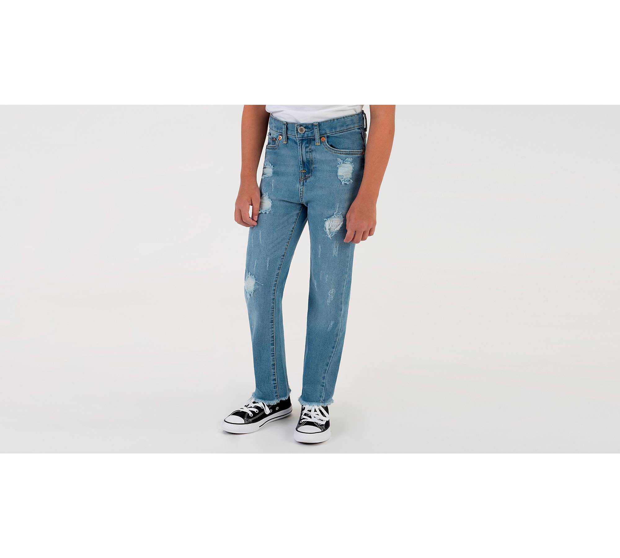 High Rise Ankle Straight Big Girls Jeans 7-16 1