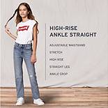 High Rise Straight Fit Big Girls Jeans 7-16 4