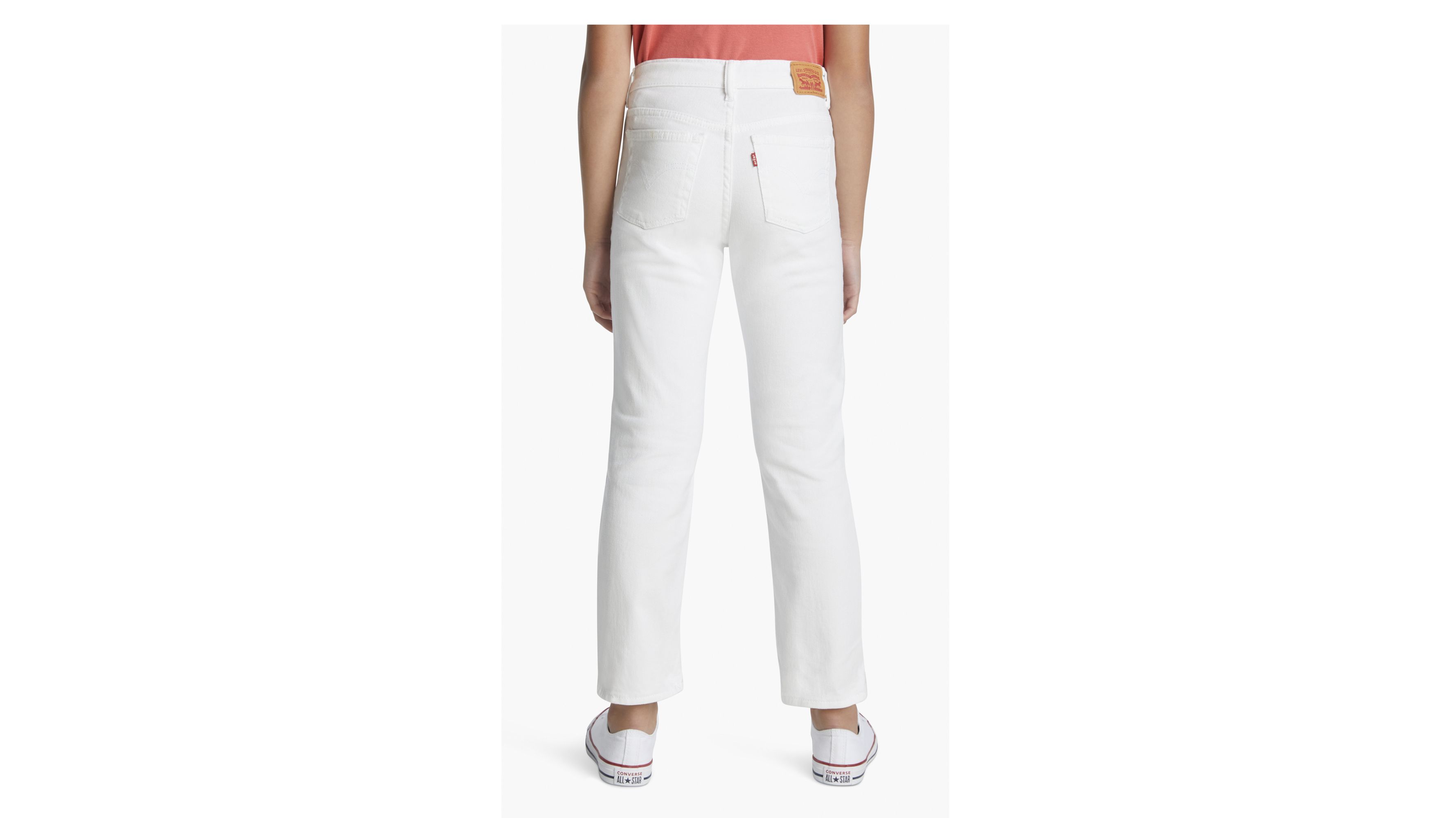 Ladies white straight outlet leg jeans