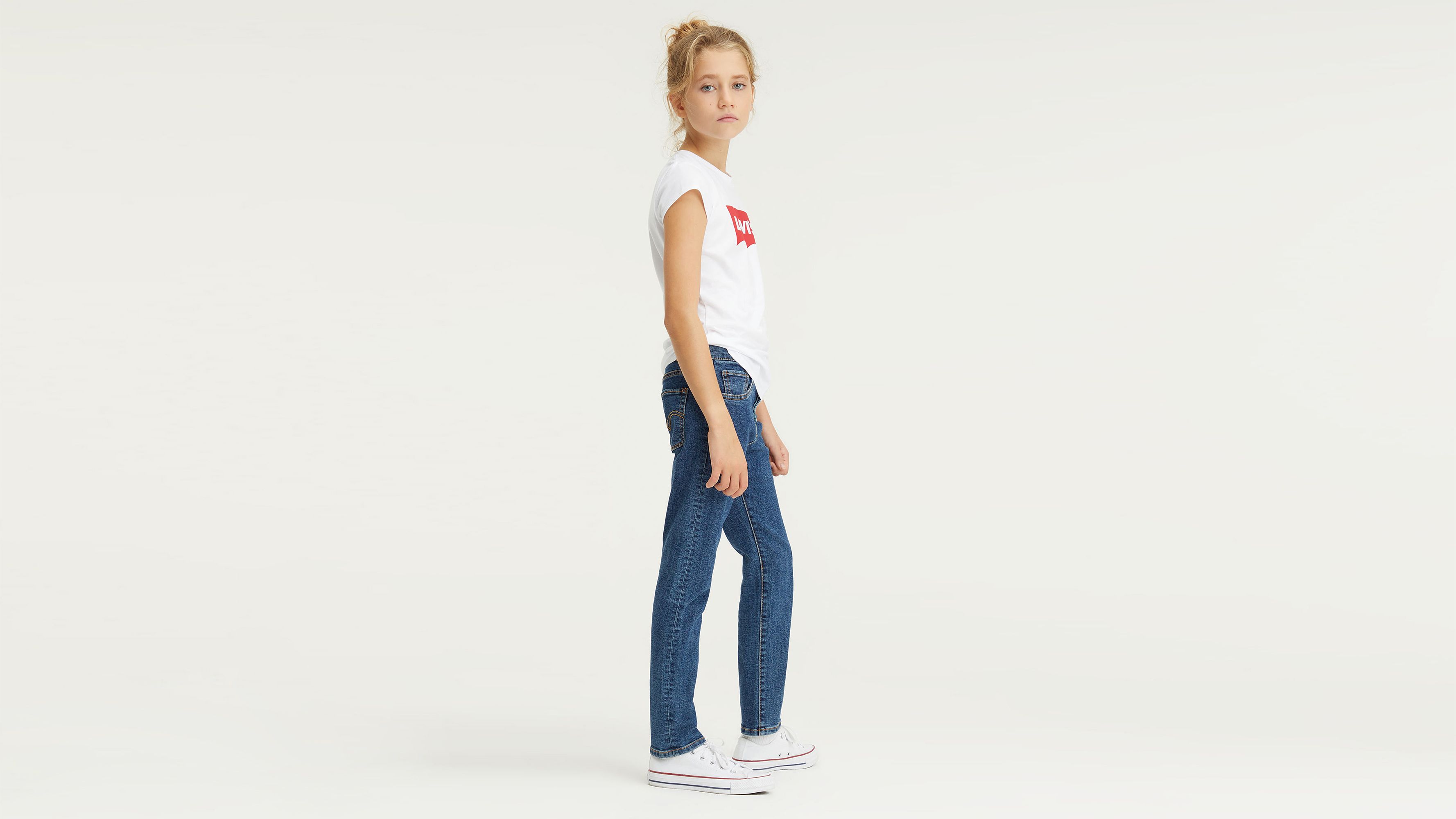 Levi's 501 Original Jeans Big Girls 7-16 8 In Dark Stonewash