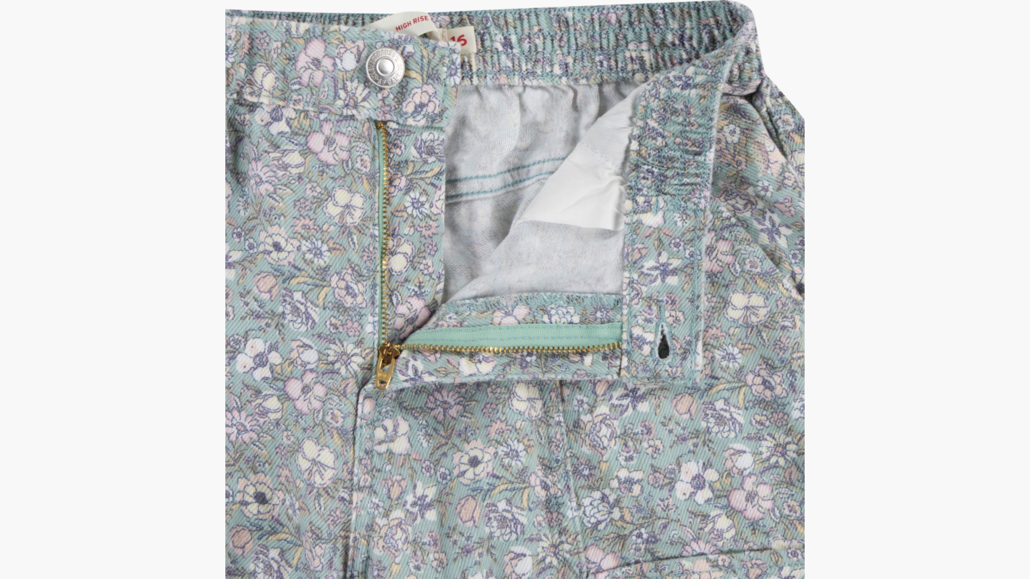 Levi's High Rise Baggy Cargo Pants Big Girls 7-16 14 In  Blue Surf