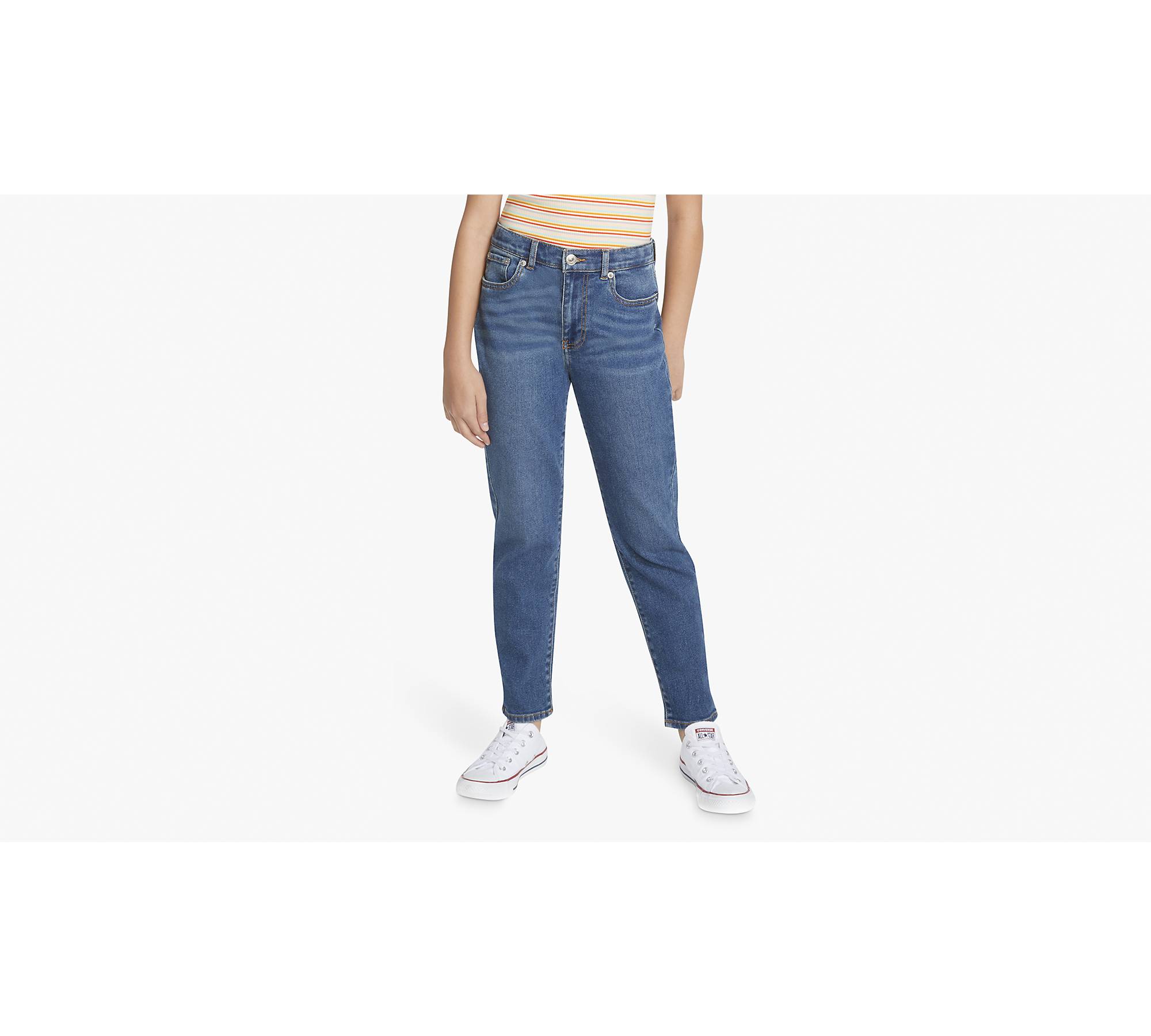 Himmel Arctic Brug for Levi's® Mini Mom Big Girls Jeans 7-16 - Dark Wash | Levi's® US