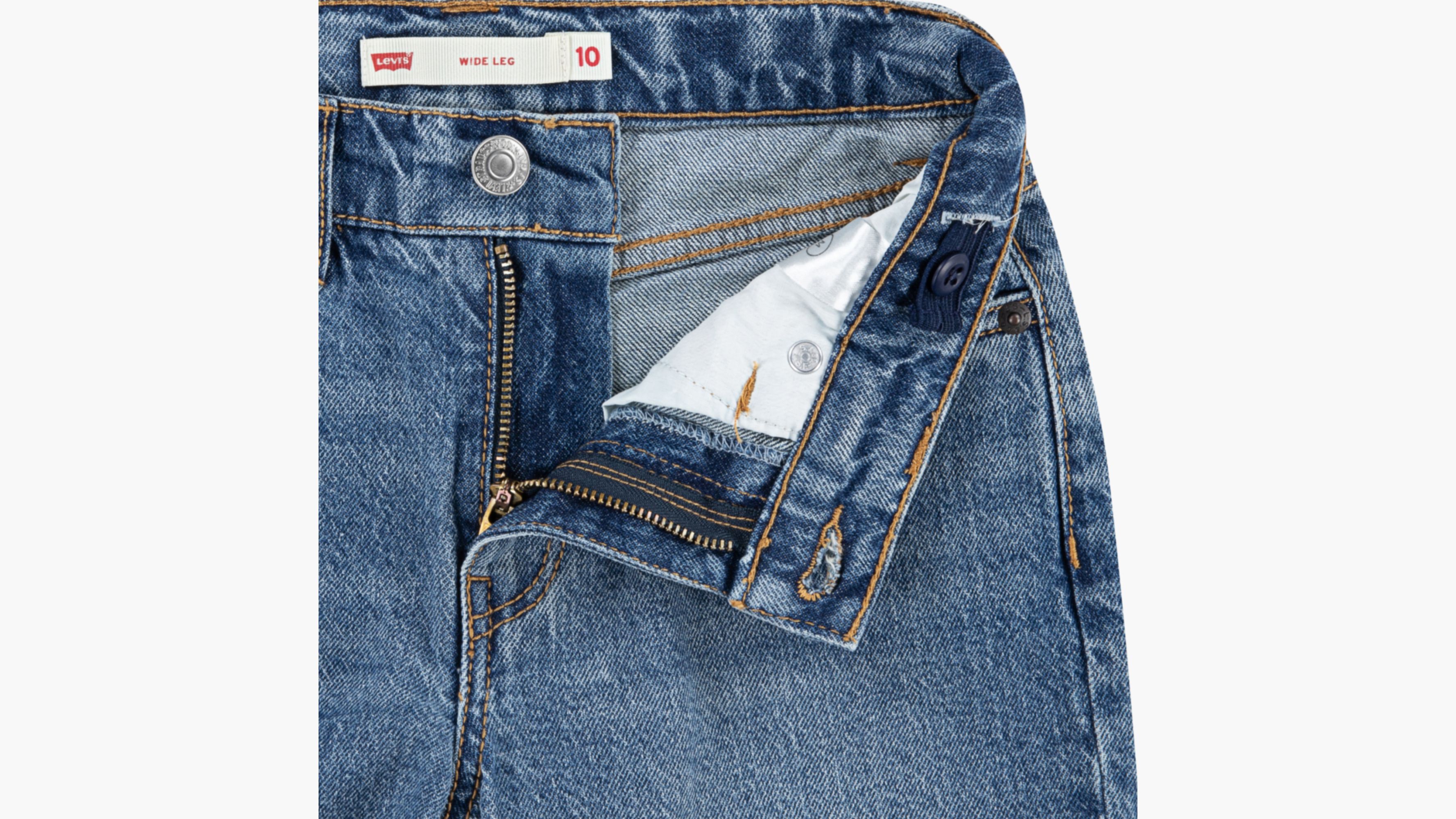 Wide Leg Deep Cuff Jeans Big Girls 7-16 4