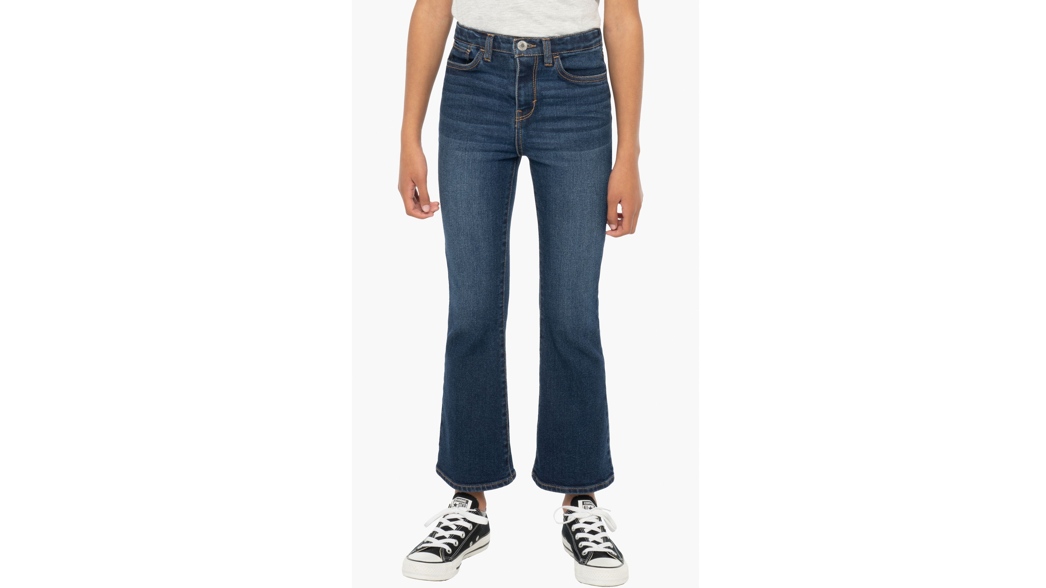 High Rise Cropped Flare Big Girls Jeans 7-16 1