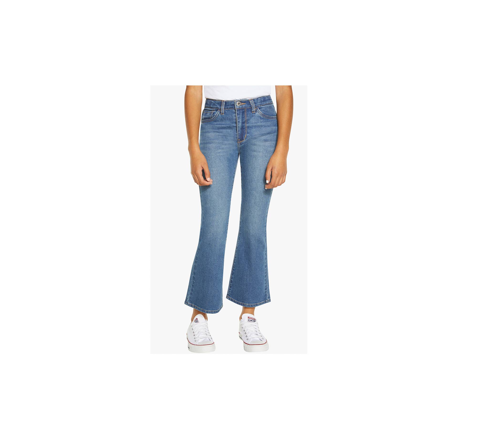 High Rise Cropped Flare Big Girls Jeans 7-16 1