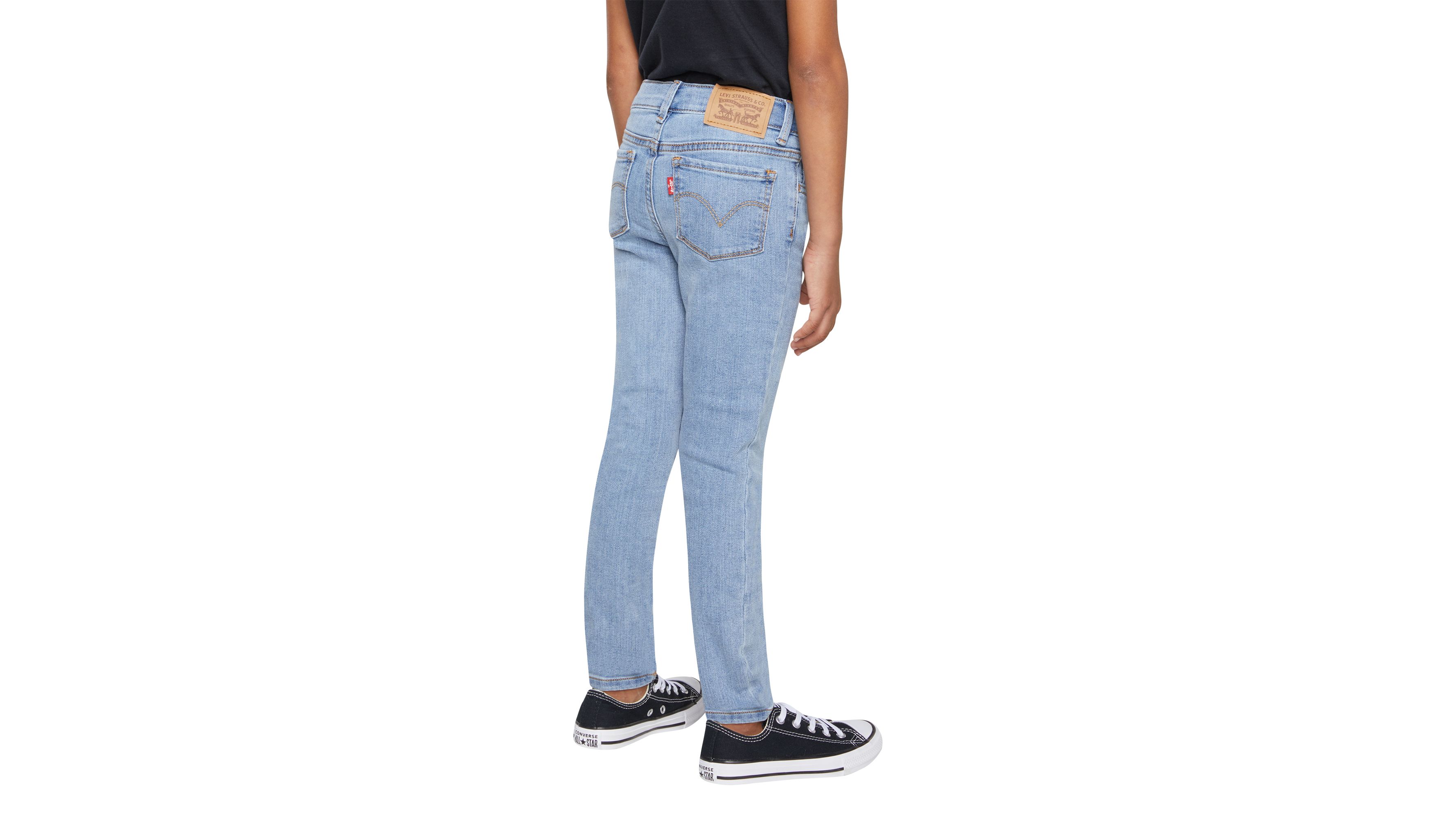 Jean Levi's Super Skinny Pour Fille - Denim Extensible Repreve - Taille Adjustable - Détails Effilochés - 60% Coton