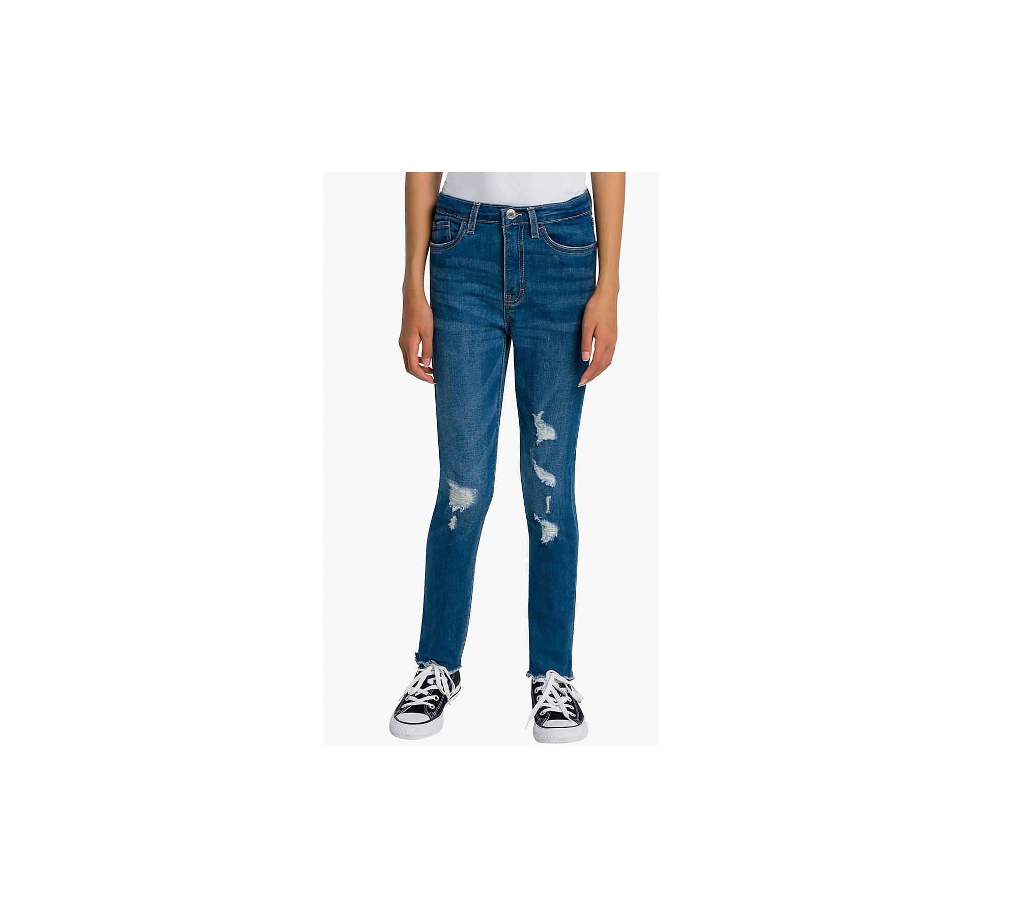 Cute Teen Girl Teen Girls's Distressed Torn Plus Size Skinny Jeans Medium  Wash Plus Size 14 
