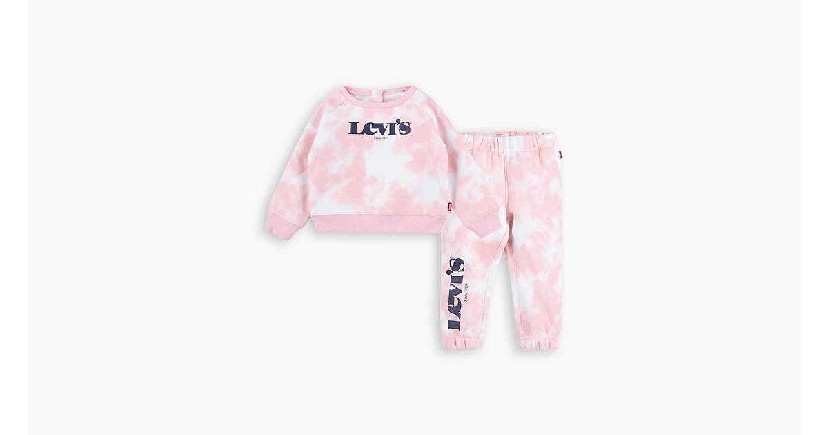 Baby Tie Dye Crew Shirt And Joggers Set 12-24m - Pink | Levi's® US