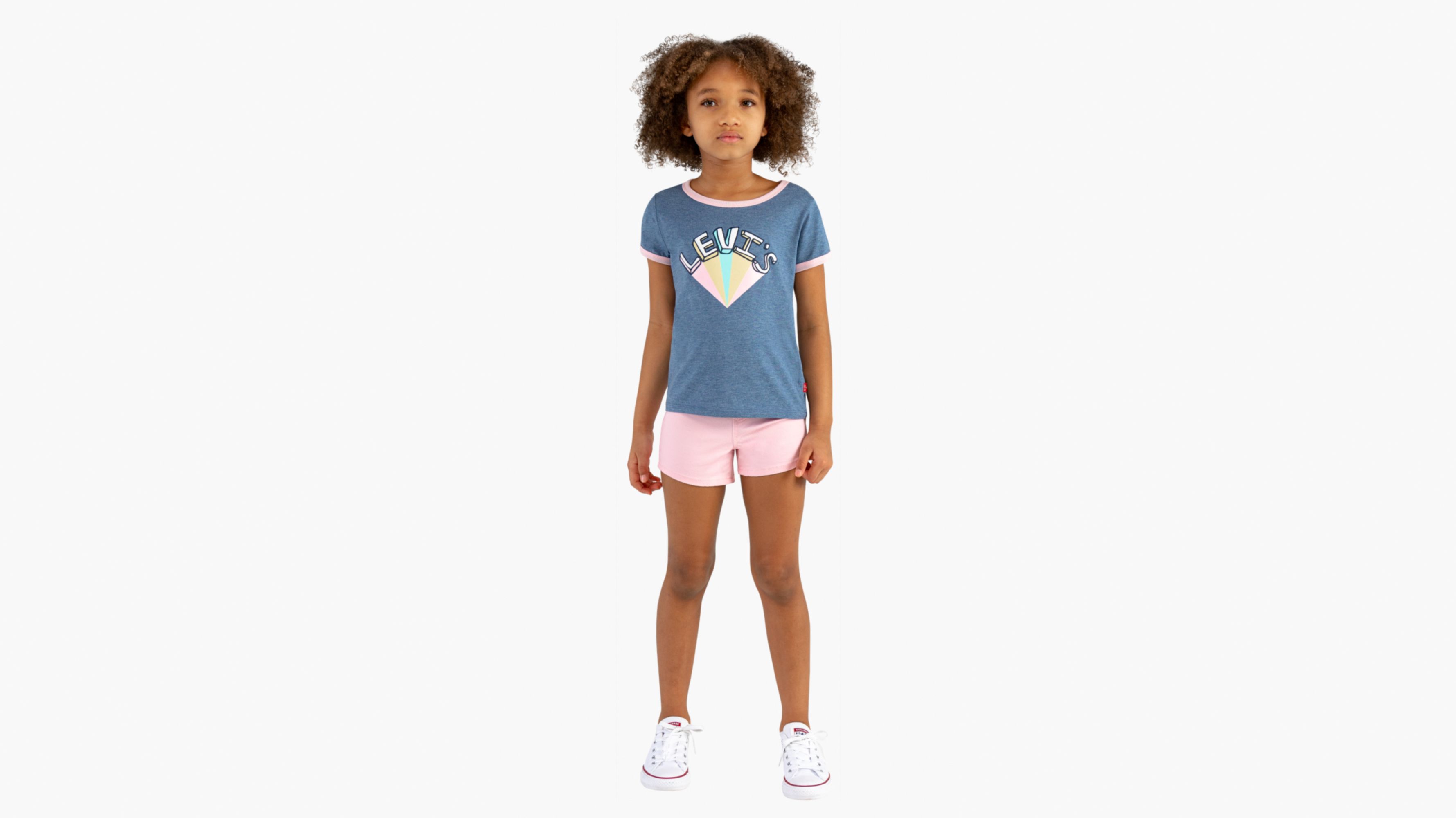 Little Girls Ringer T-shirt And Shorts Set 4-6x - Multi-color | Levi's® US