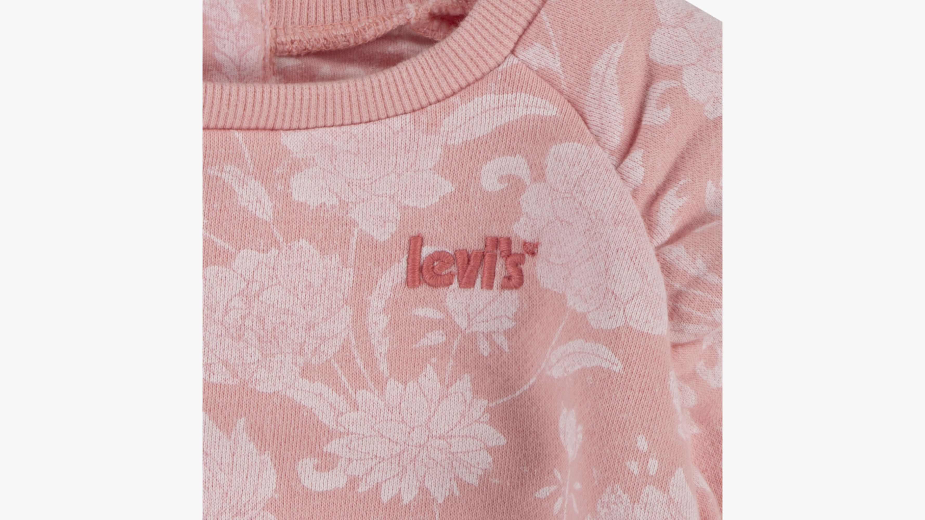 Levi#39;s Kids logo-print floral-appliqué sweatshirt - Yellow