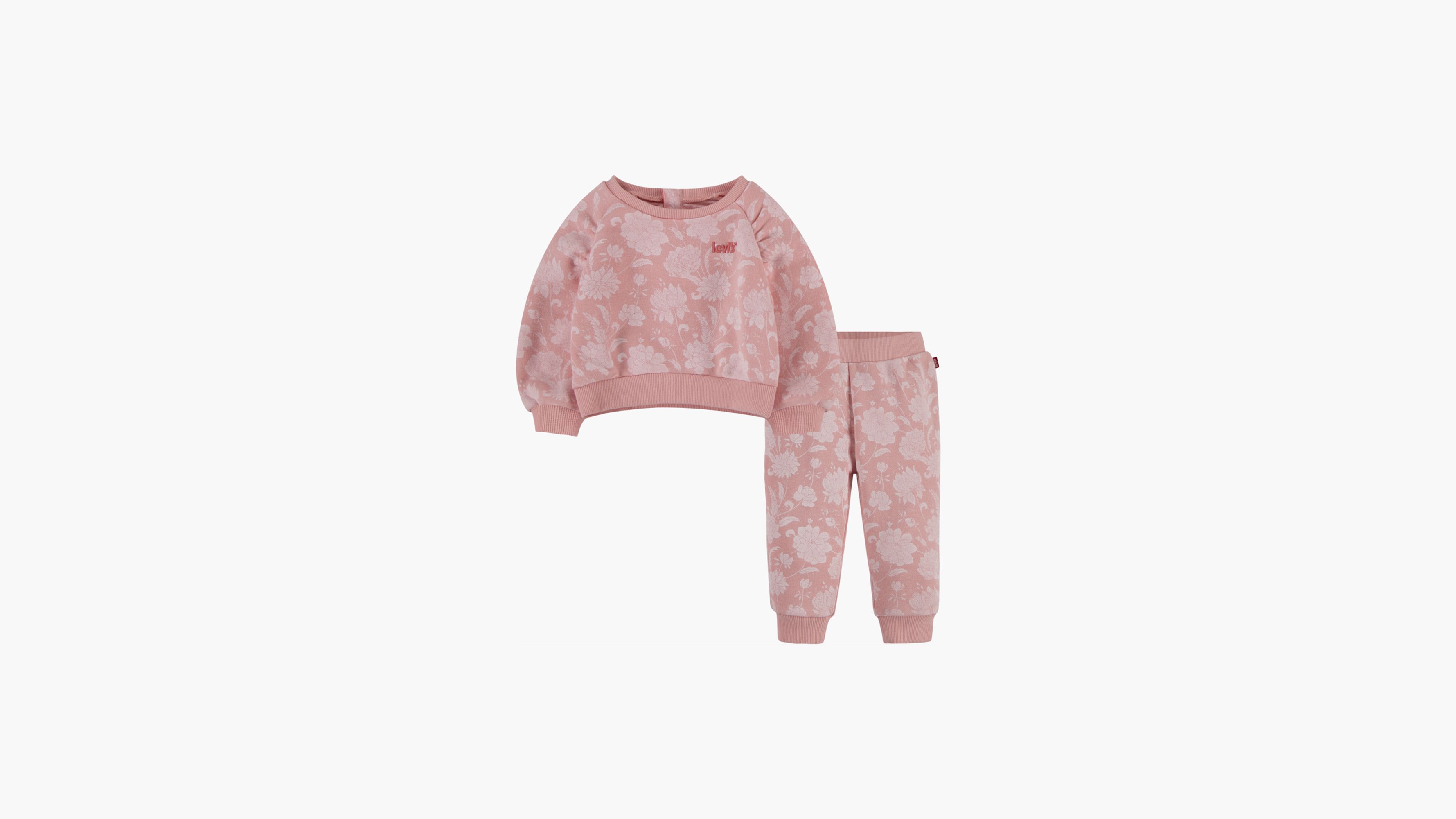 Floral Sweat Set Baby Girls 12-24m - Pink