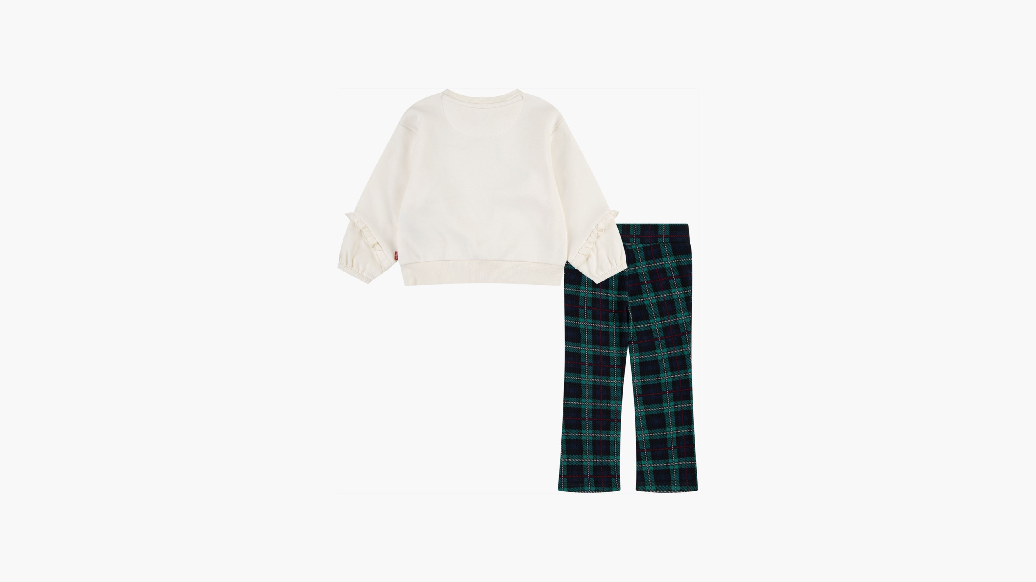 Levi's Star Oversized Crewneck And Flared Pants Set Little Girls 4-6x 6 In  Egret