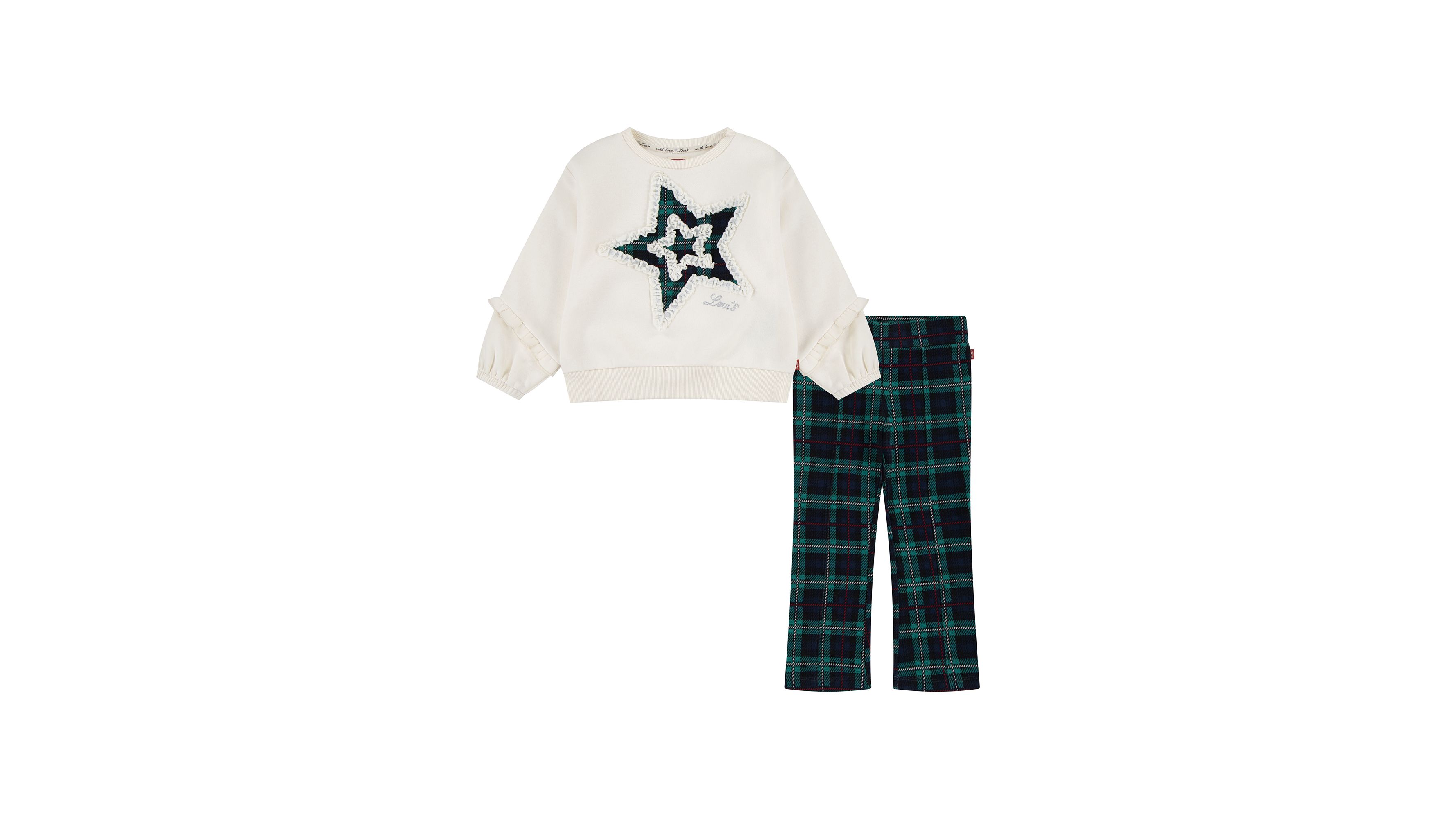 Star Oversized Crewneck and Flared Pants Set Toddler Girls 2T-4T 1