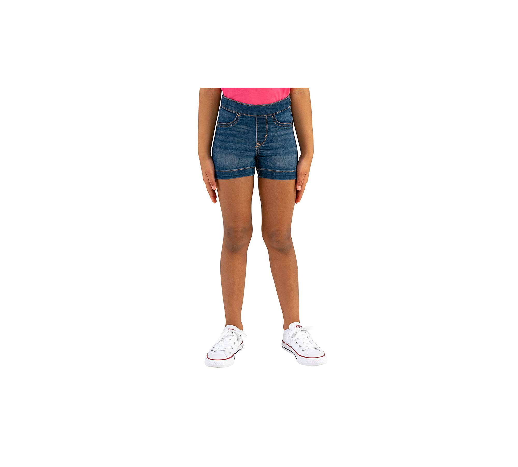 Pull On Shorty Little Girls Shorts 4-6x - Medium Wash