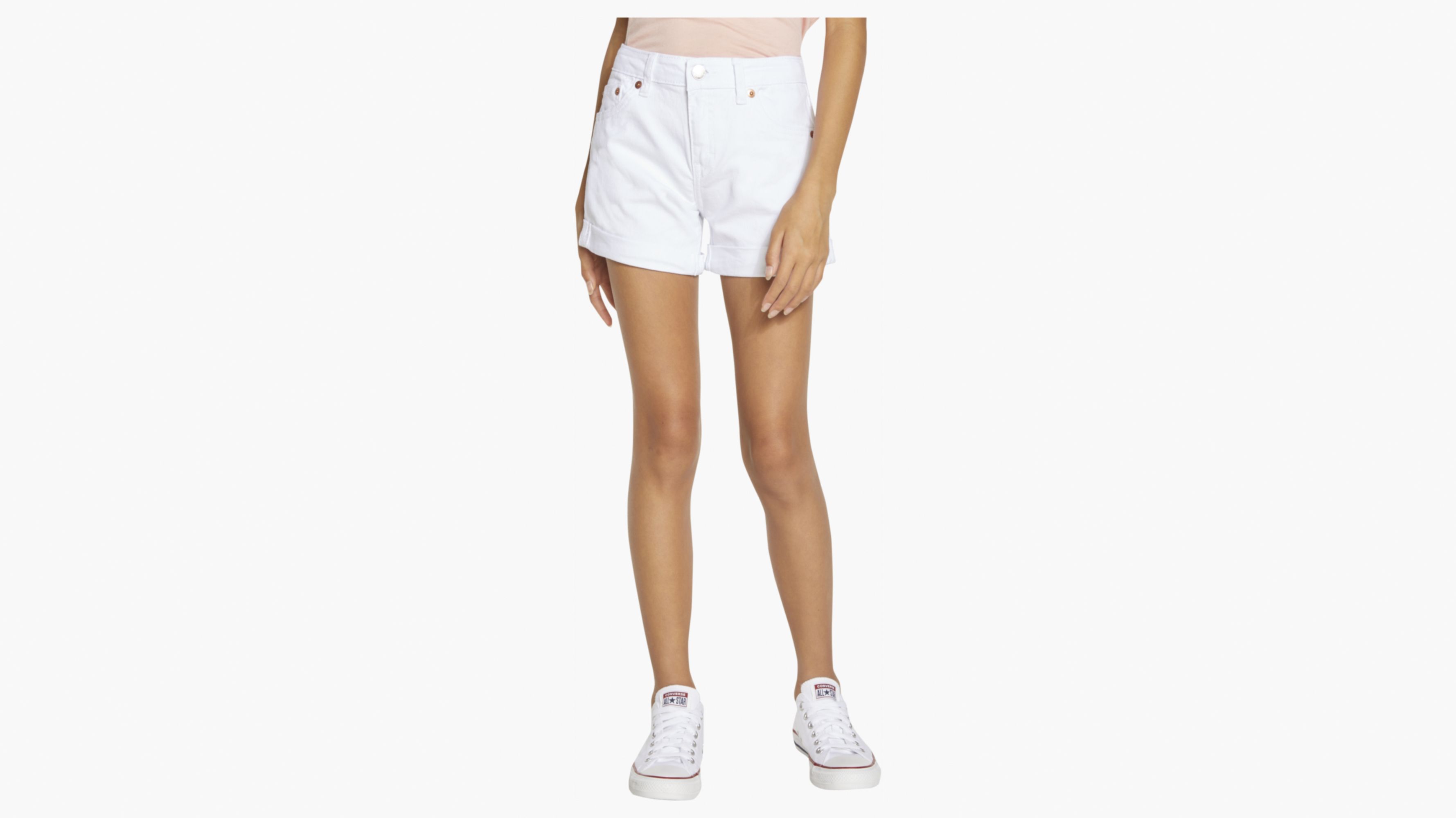 Levi's Girlfriend Shorty Shorts Big Girls 7-16 8 In White