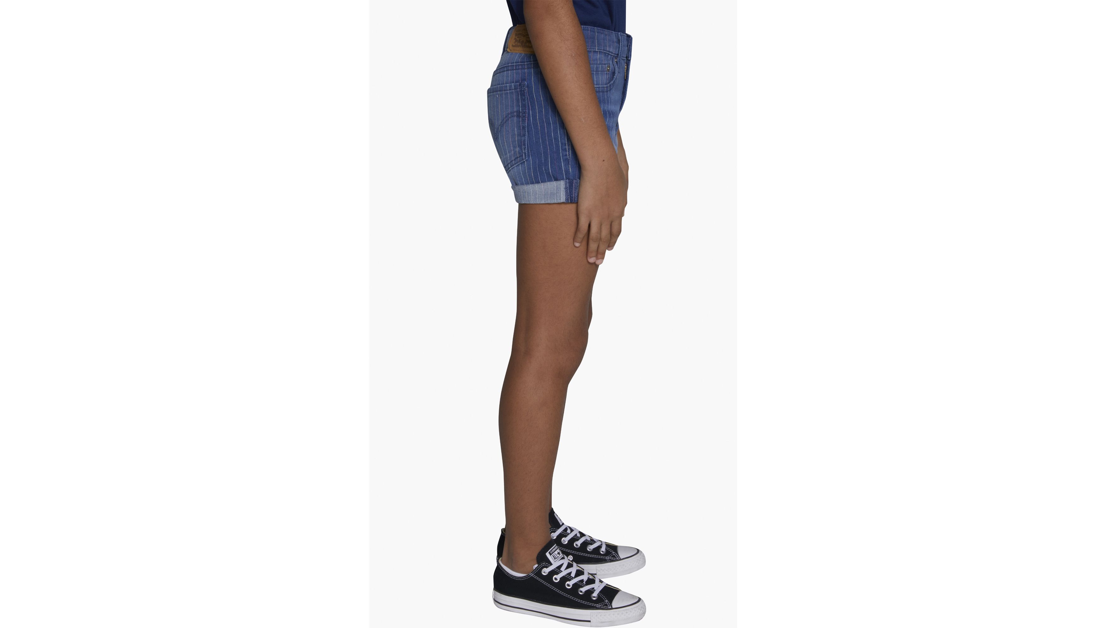 GROVE ♥ SIA STRIPE SHORTS /追跡付 Rainbow Stripe Shorty Big Girls Shorts 7-16 - Medium Wash