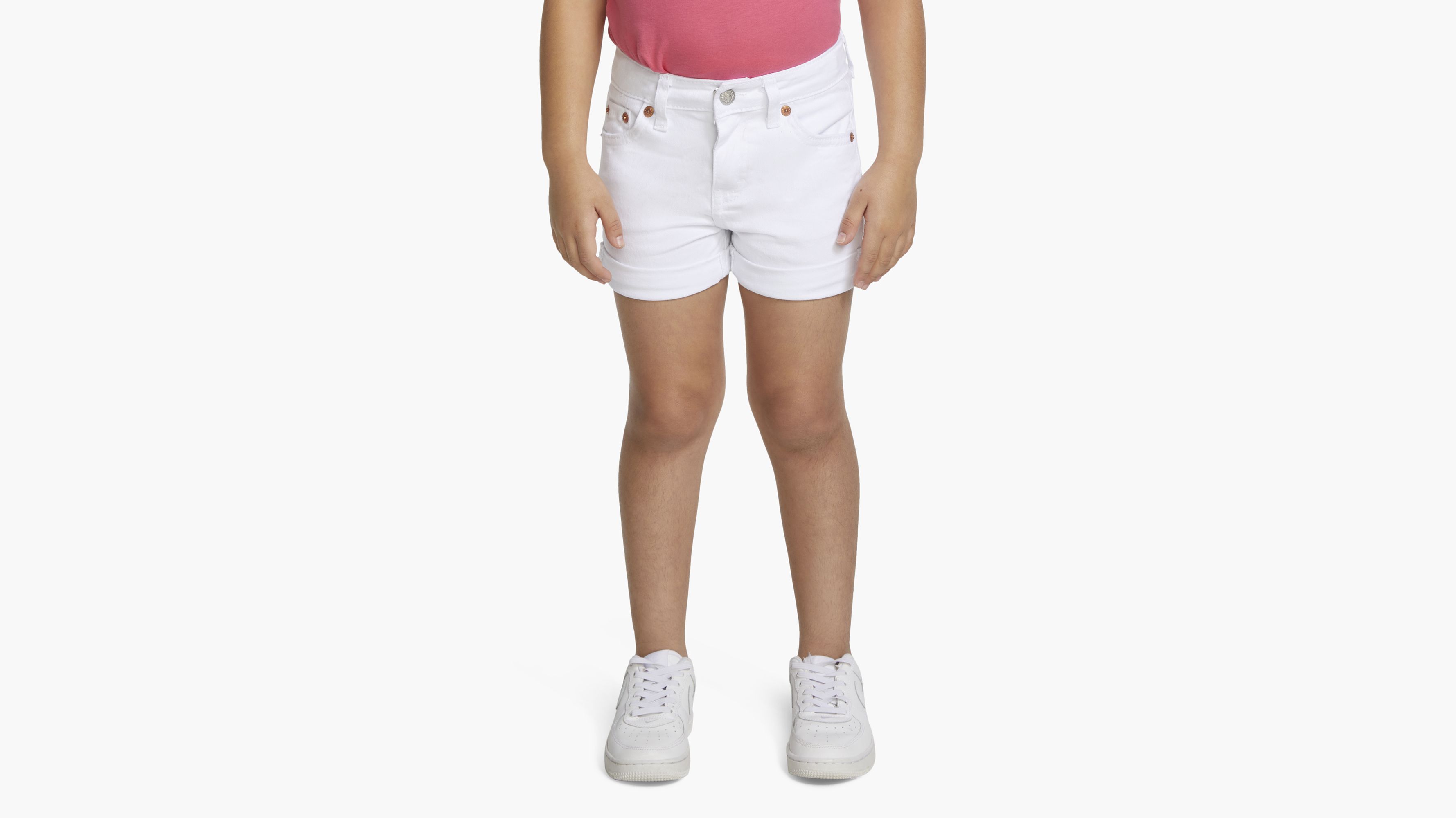 Levi's Girlfriend Shorty Shorts Little Girls 4-6x 6 In White
