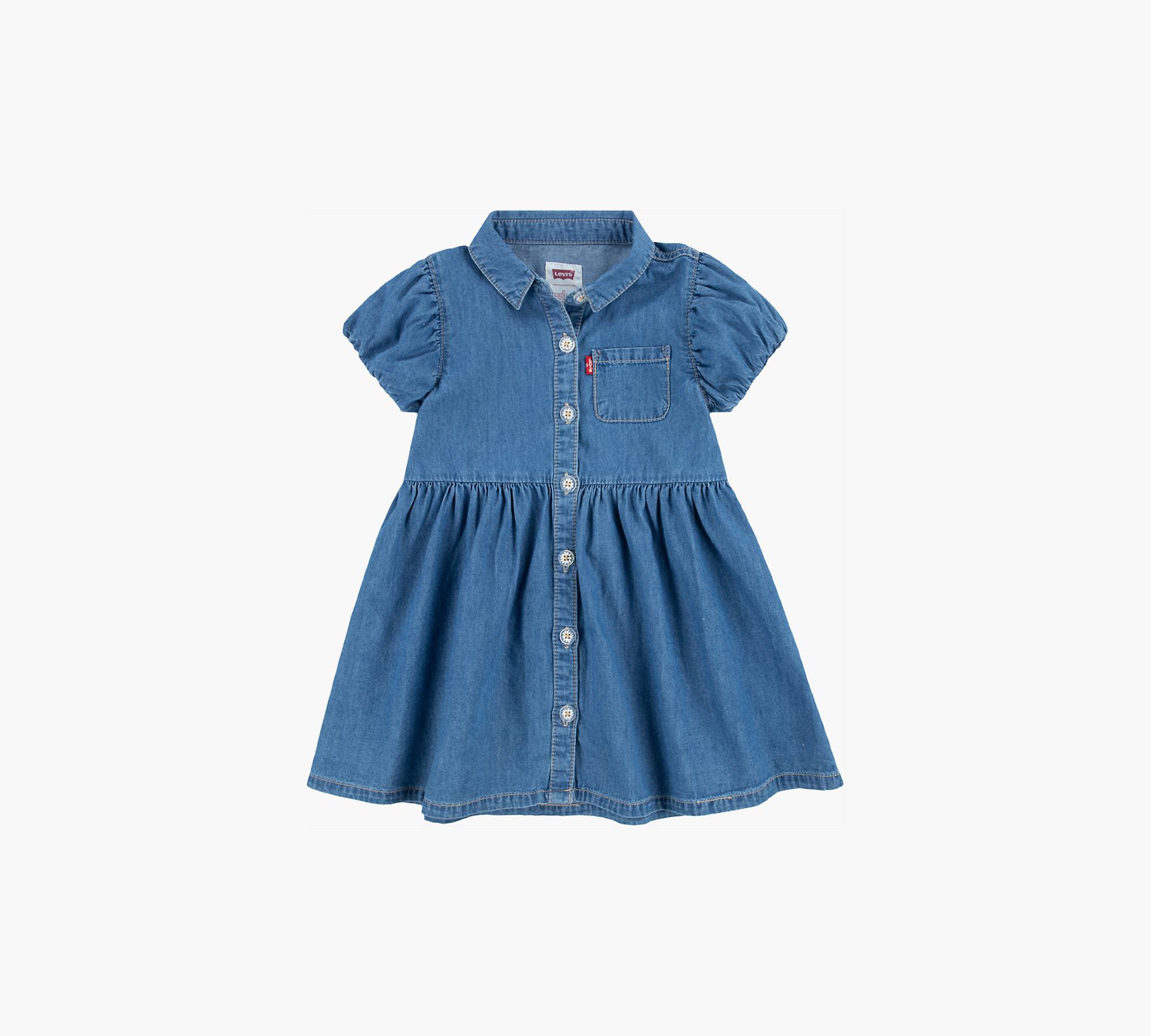 Bubble Sleeve Shirt Dress Toddler Girls 2T-4T 1