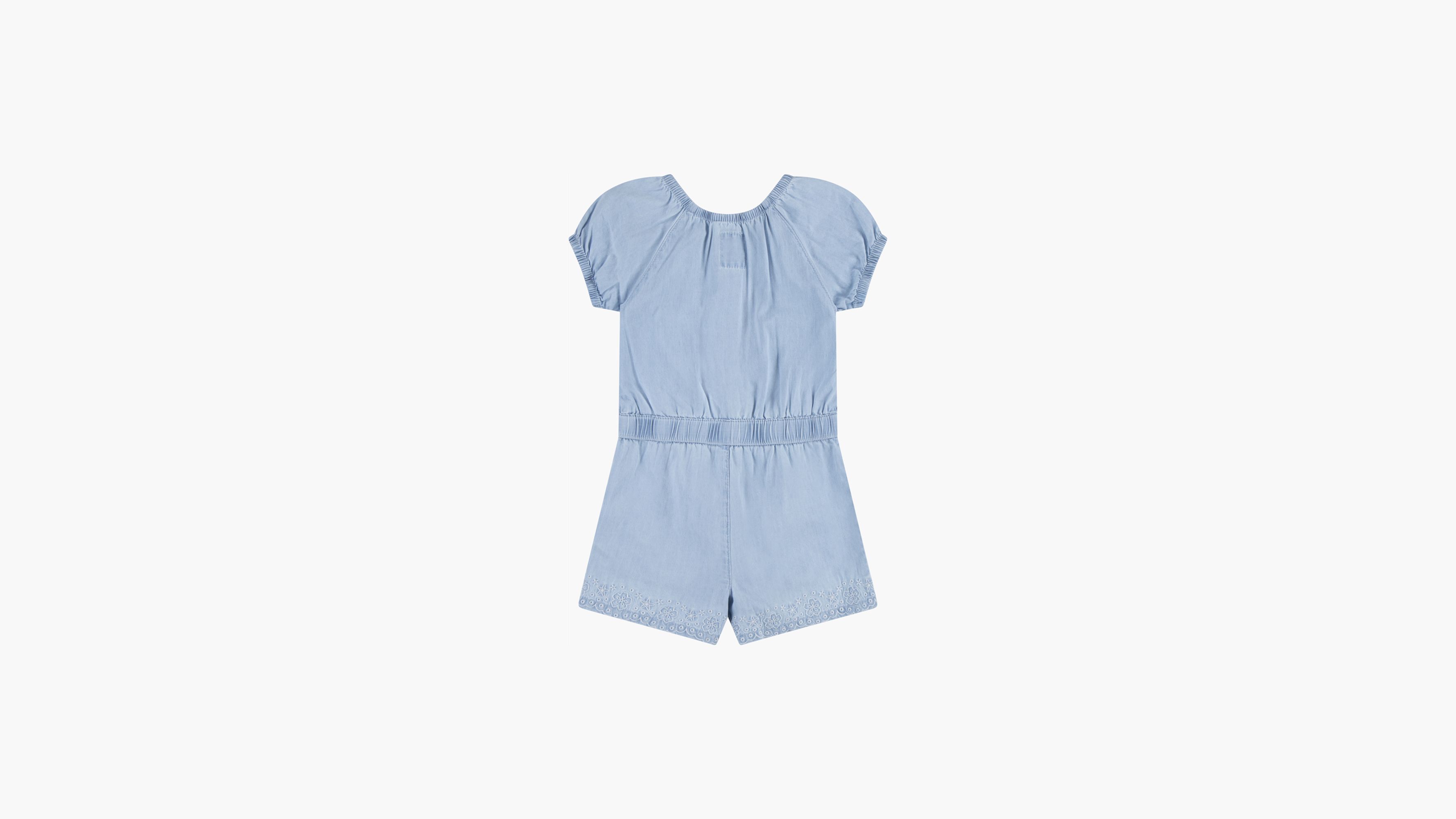 Puff Sleeve Denim Romper Baby Girls 12M-24M 2