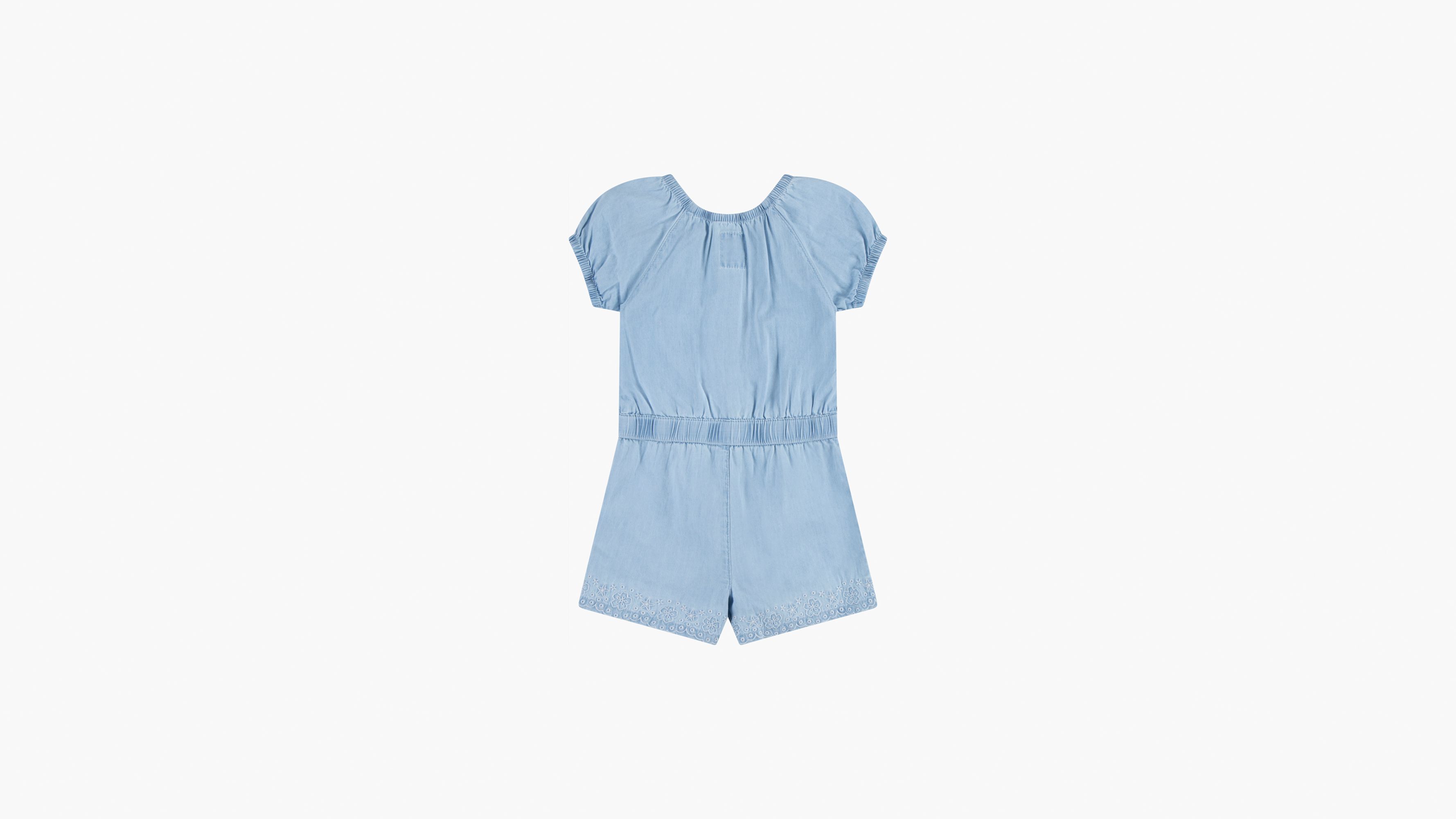 Puff Sleeve Denim Romper Toddler Girls 2T-4T 2
