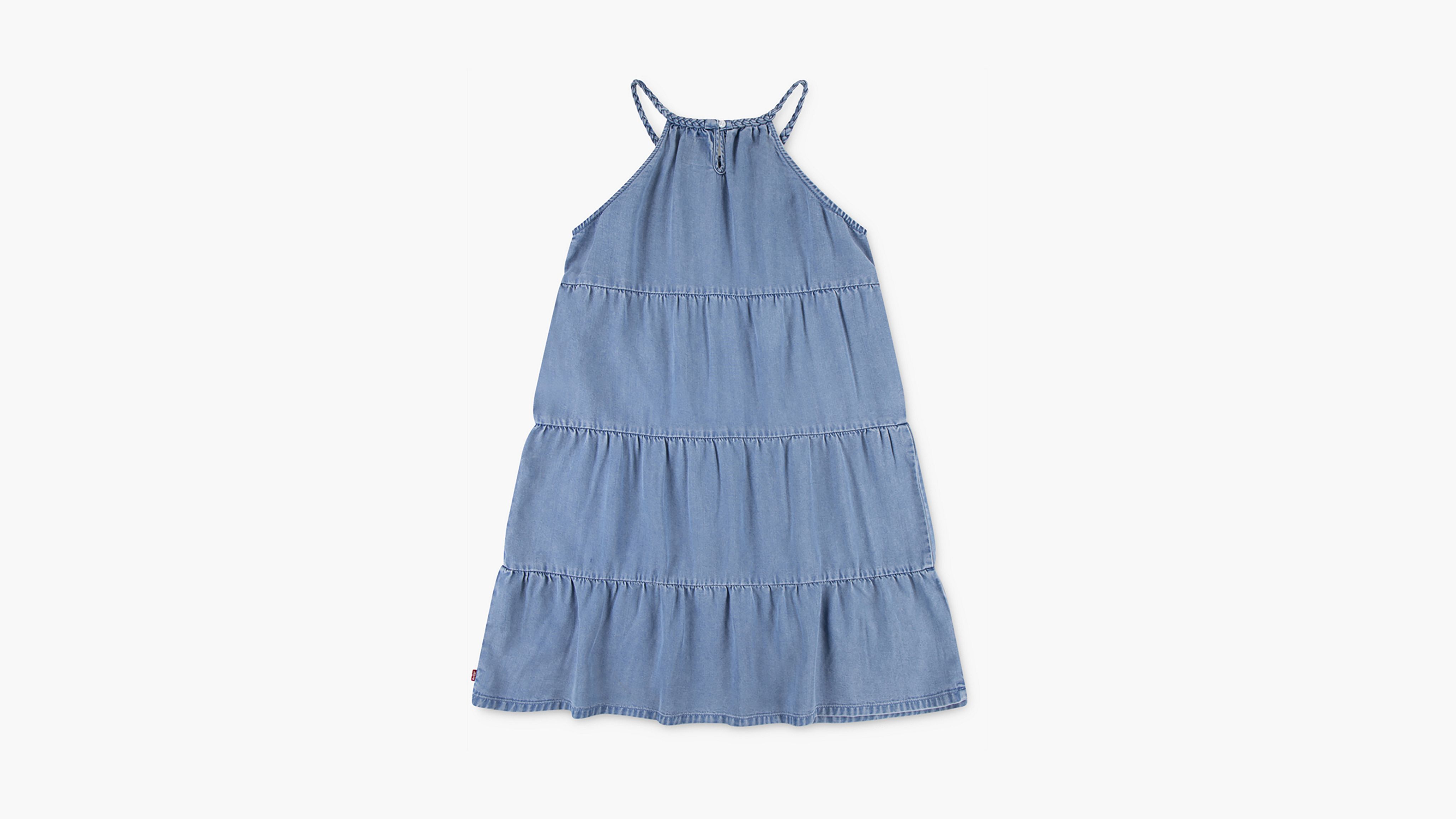 Levi's Halter Tiered Dress Little Girls 4-6x 6 In Hang Up Without Destruction