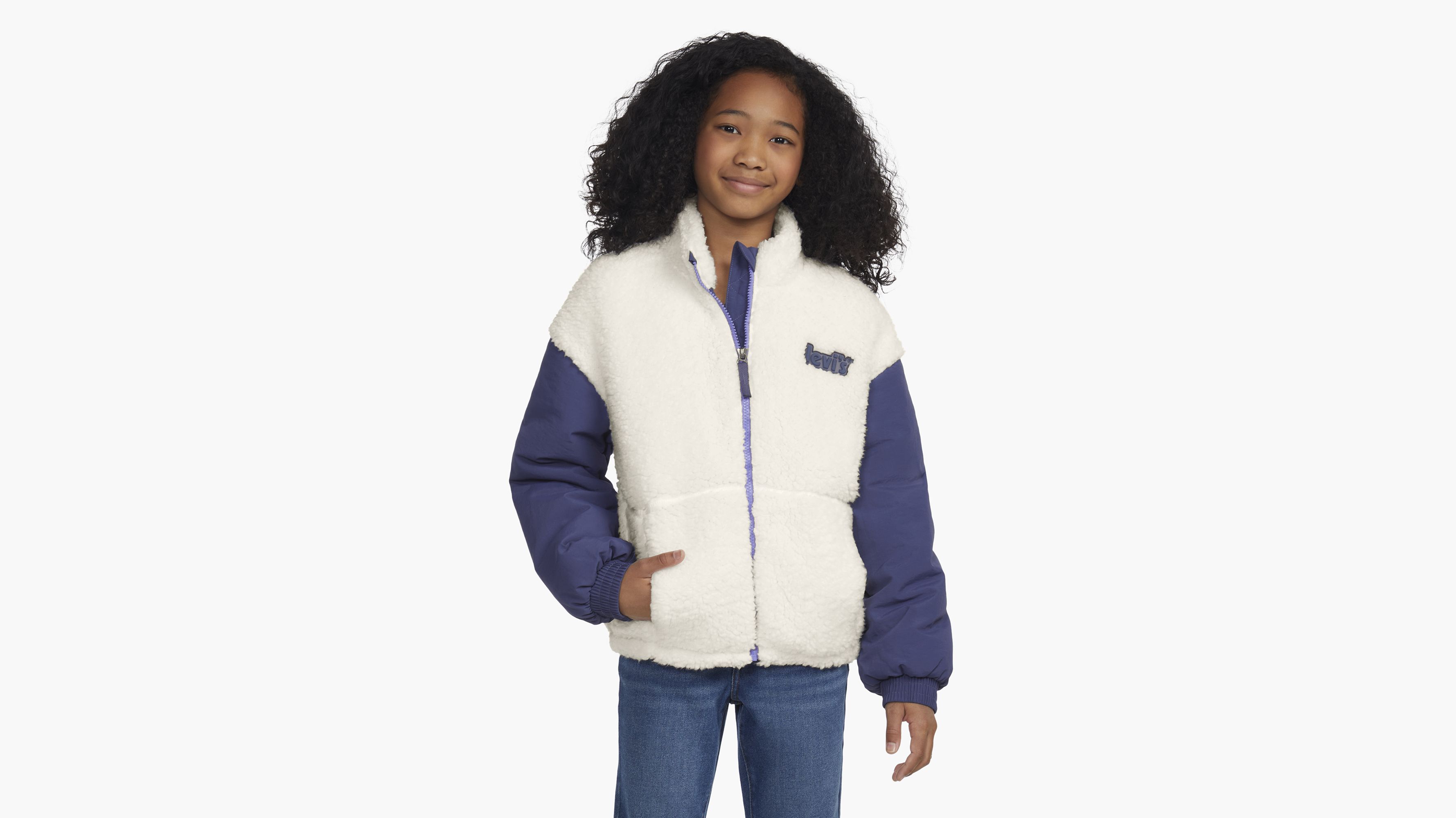 ジャケット JEJIA SS23 CHARLOTTE JACKET (JDPS23BL09_0124331433) Boxy Fit Sherpa Jacket Big Girls S-xl - White | Levi's® US