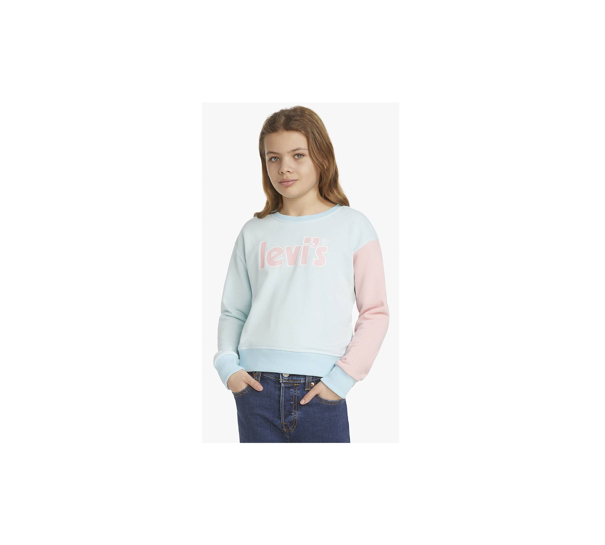 Colorblock Crewneck Sweatshirt Big Girls S-XL 1