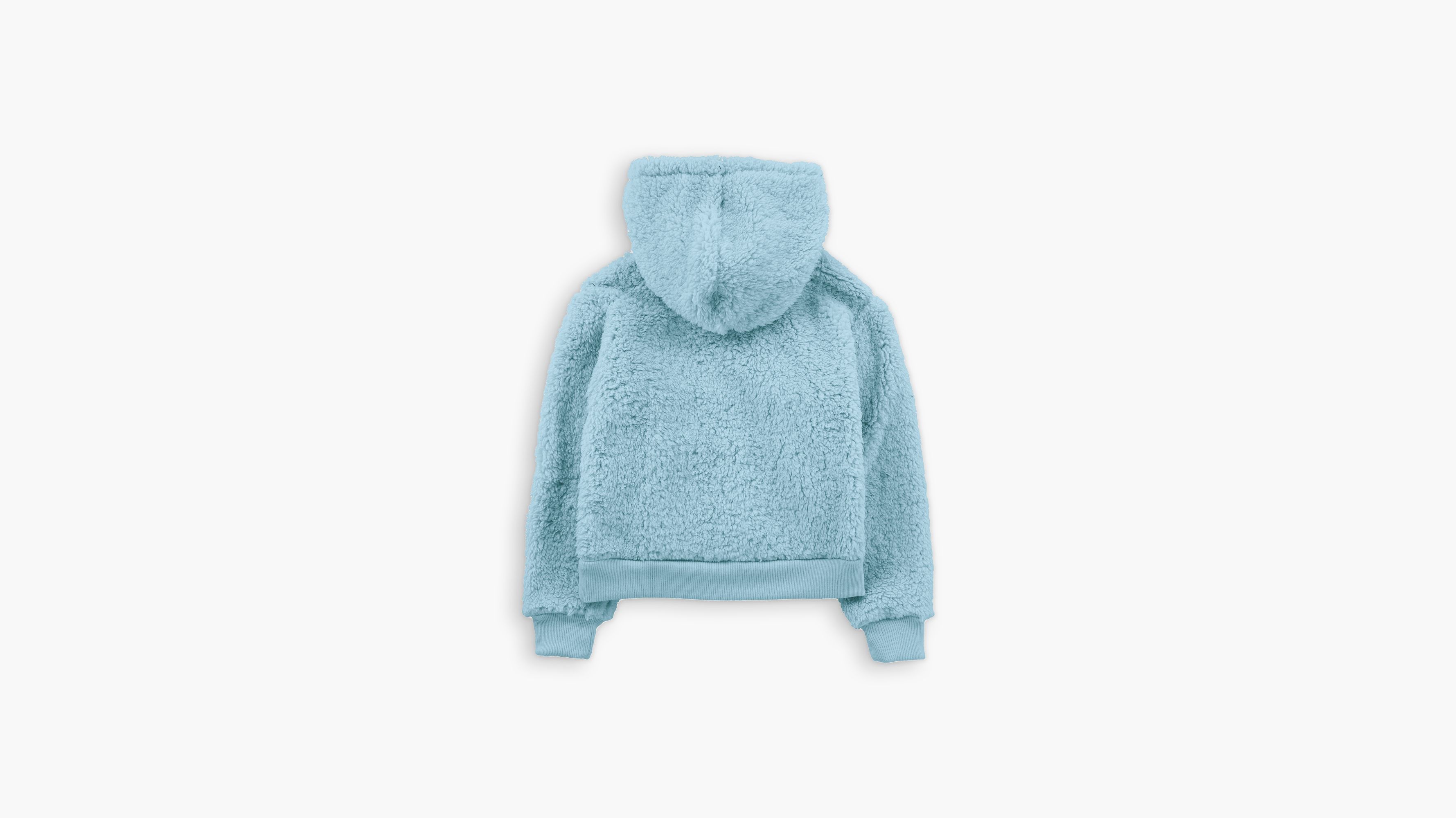 Lucky Brand Girls' Full Zip Sherpa Fleece Hoodie, Blue, XS 5/6