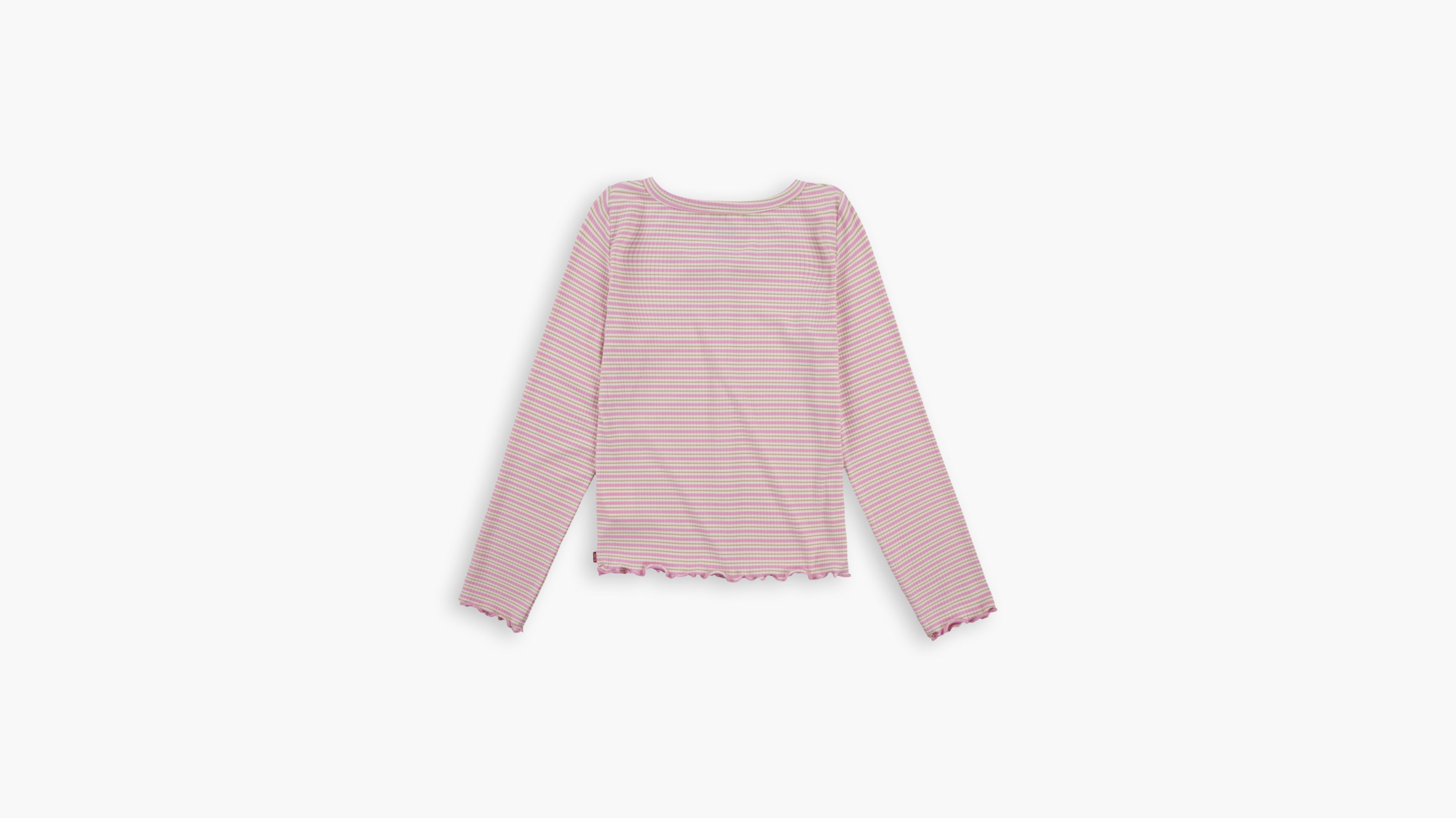 Levi's® Long Sleeve Scoop Neck Ribbed Knit Big Girls Top S-xl - Pink