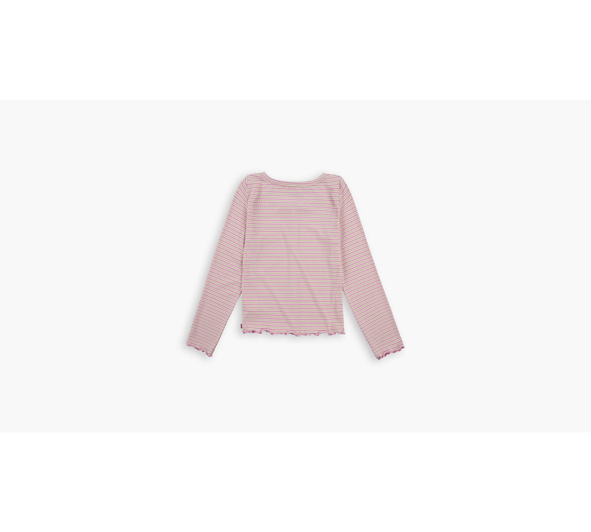Levi's® Long Sleeve Scoop Neck Ribbed Knit Big Girls Top S-xl - Pink ...