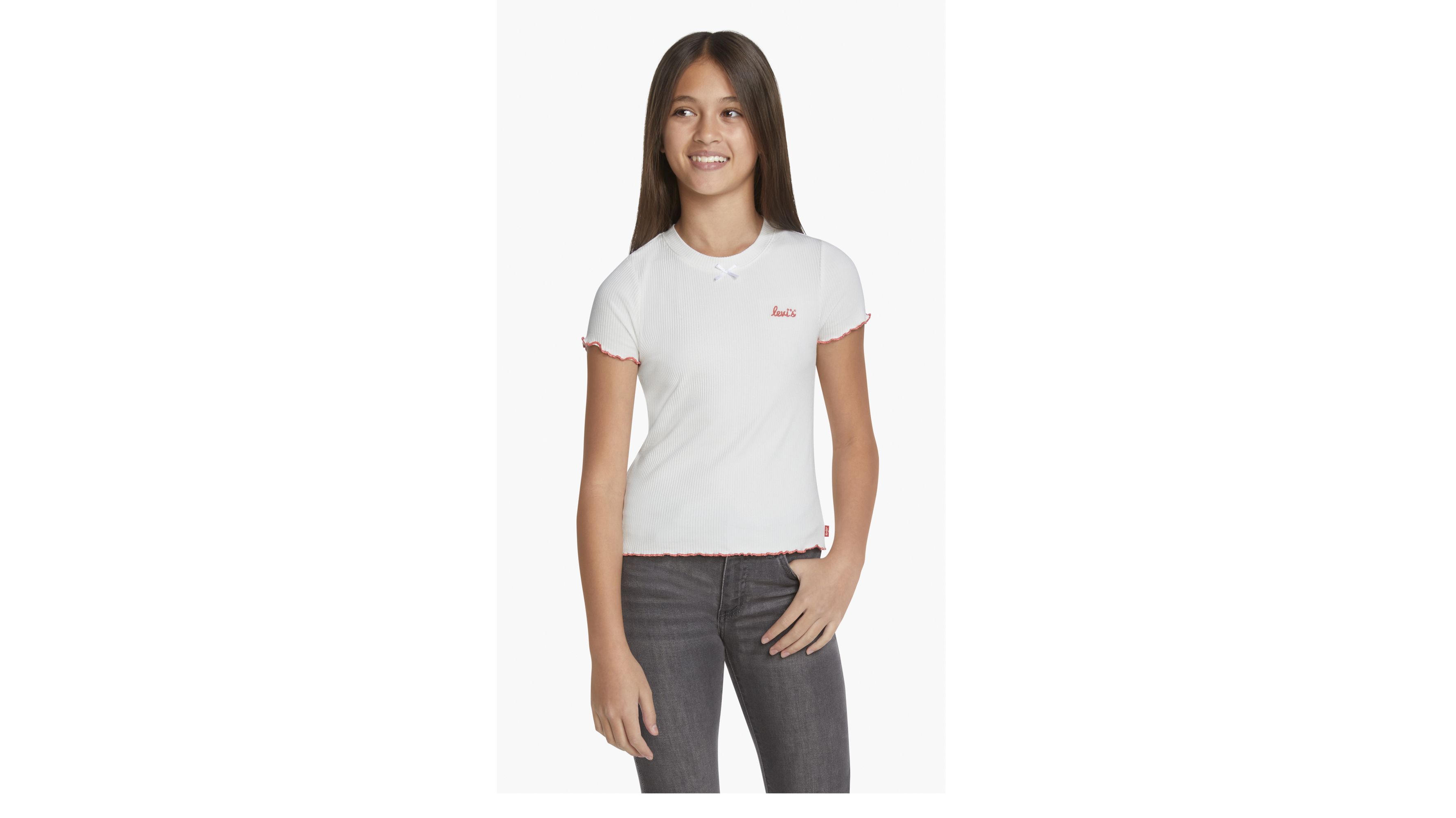 Ribbed Crewneck Top Big Girls S-XL 1