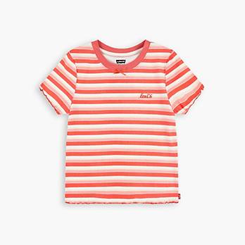 Striped Ribbed Crewneck Shirt Big Girls S-XL 6