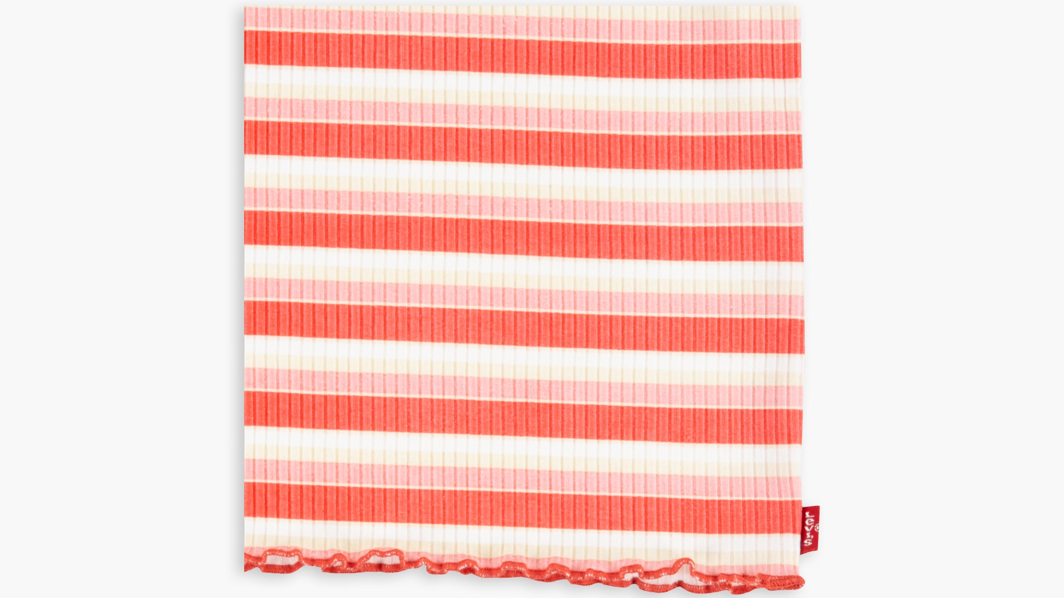 Striped Ribbed Crewneck Shirt Big Girls S-xl - Pink