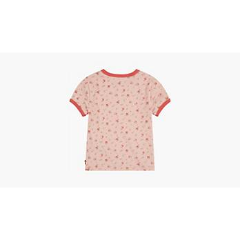 Short Sleeve Meet and Greet Ditsy Floral Ringer Tee Little Girls 4-6x 2